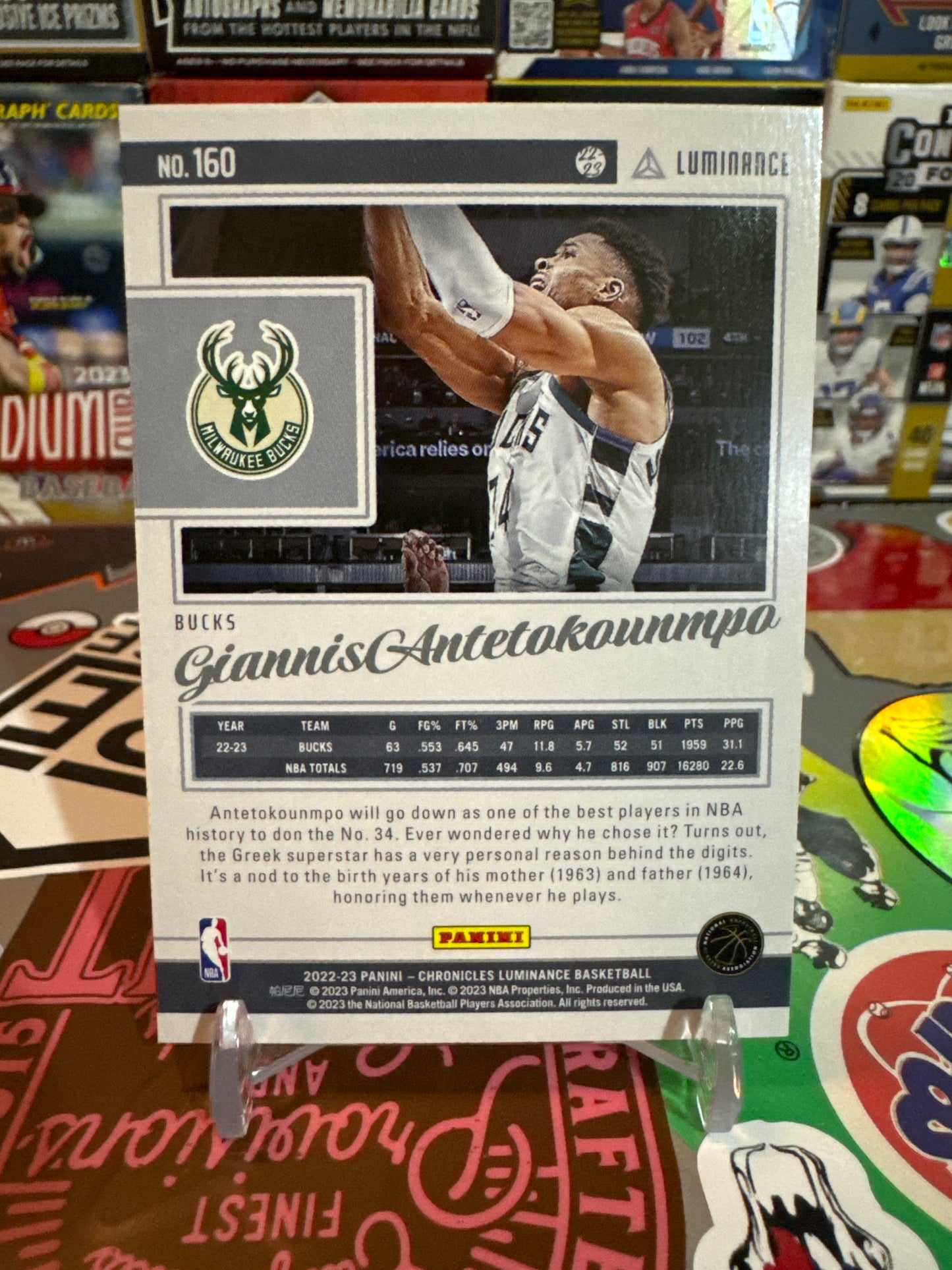 2022 Panini Chronicles Luminance #160 Giannis Antetokounmpo