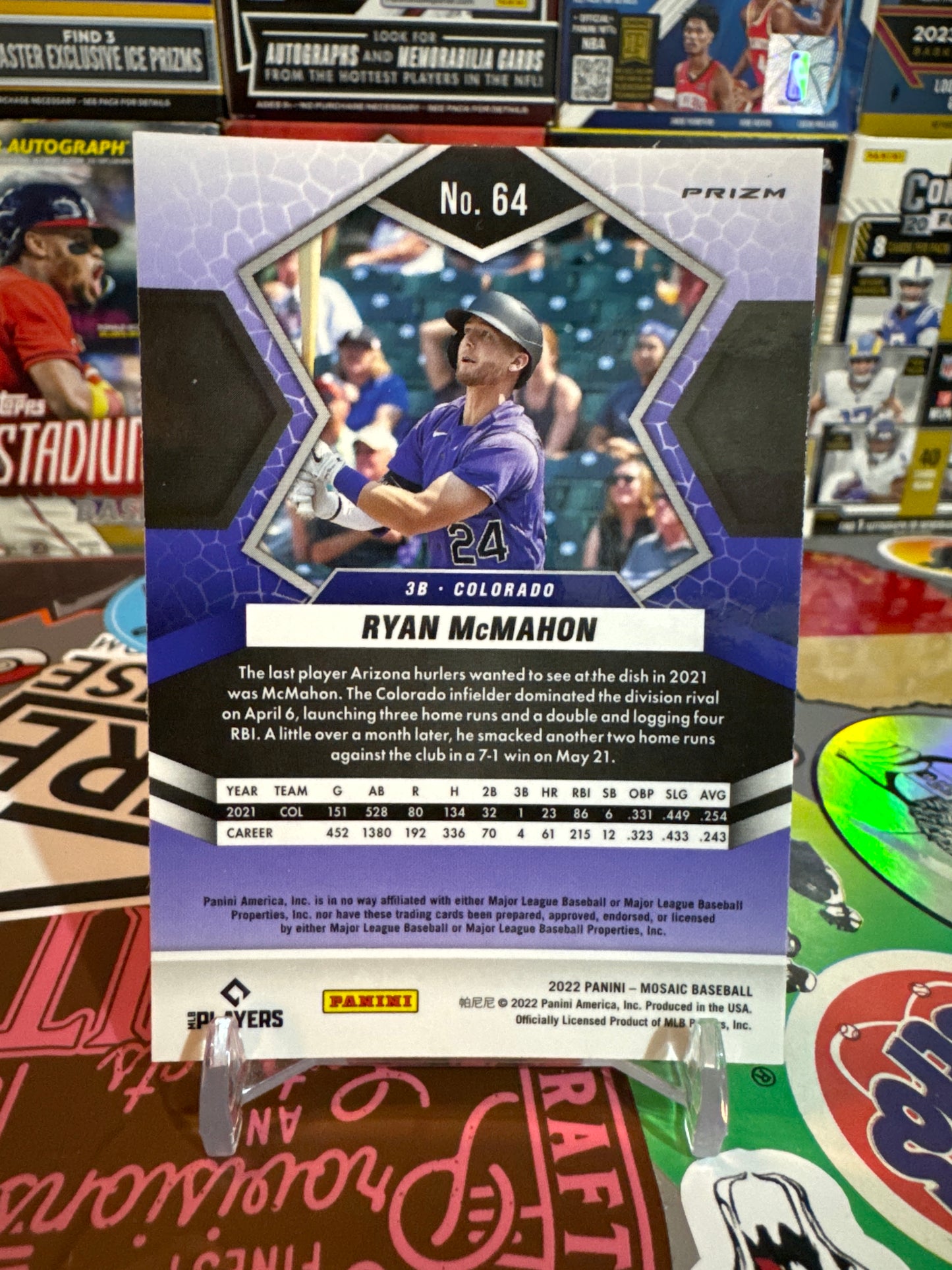 2022 Panini Mosaic baseball #64 Ryan McMahon- Silver Parallel