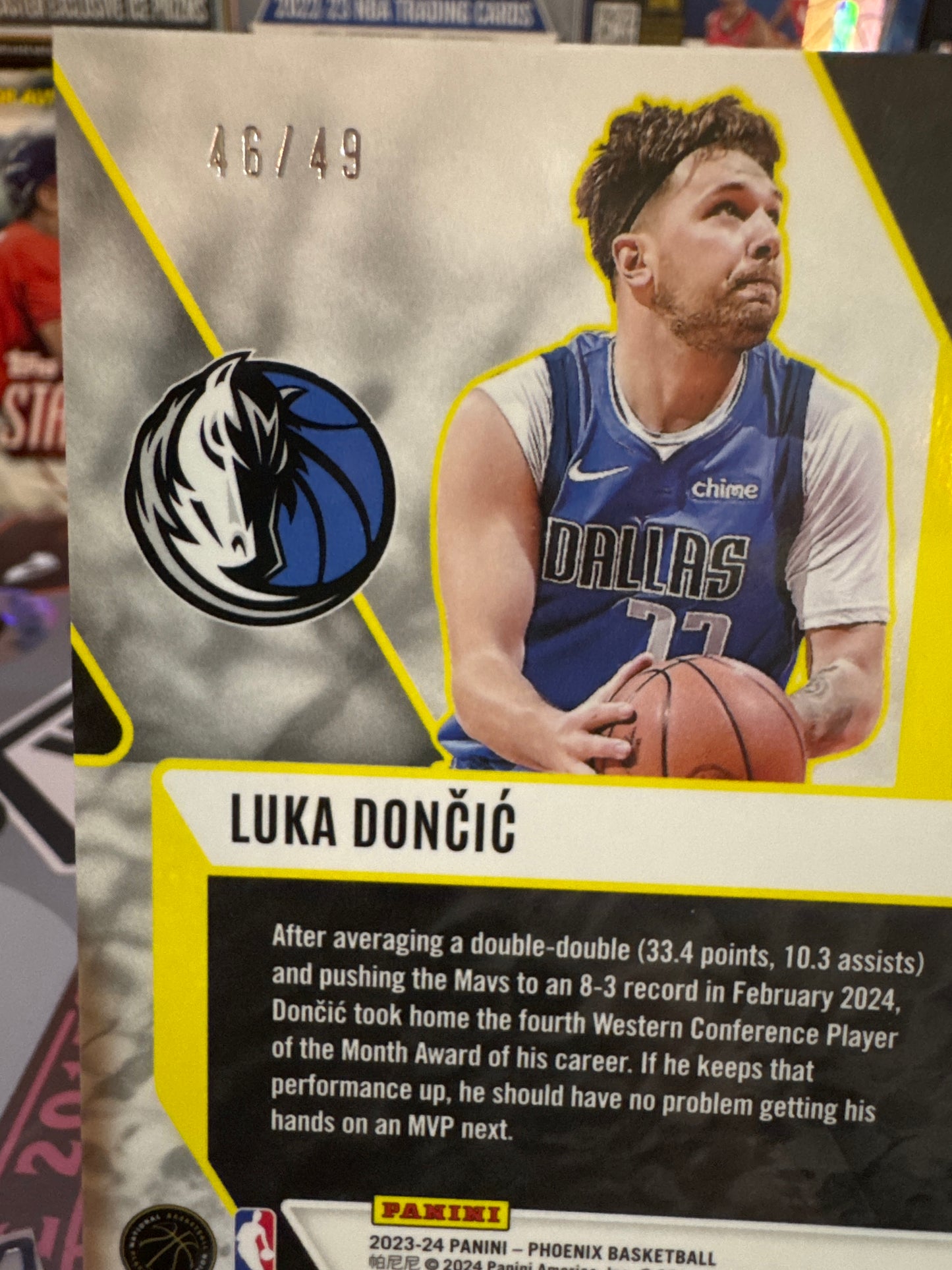 2023 Panini Phoenix #18 Luka Doncic- Bronze Lazer Parallel. Numbered 46/49