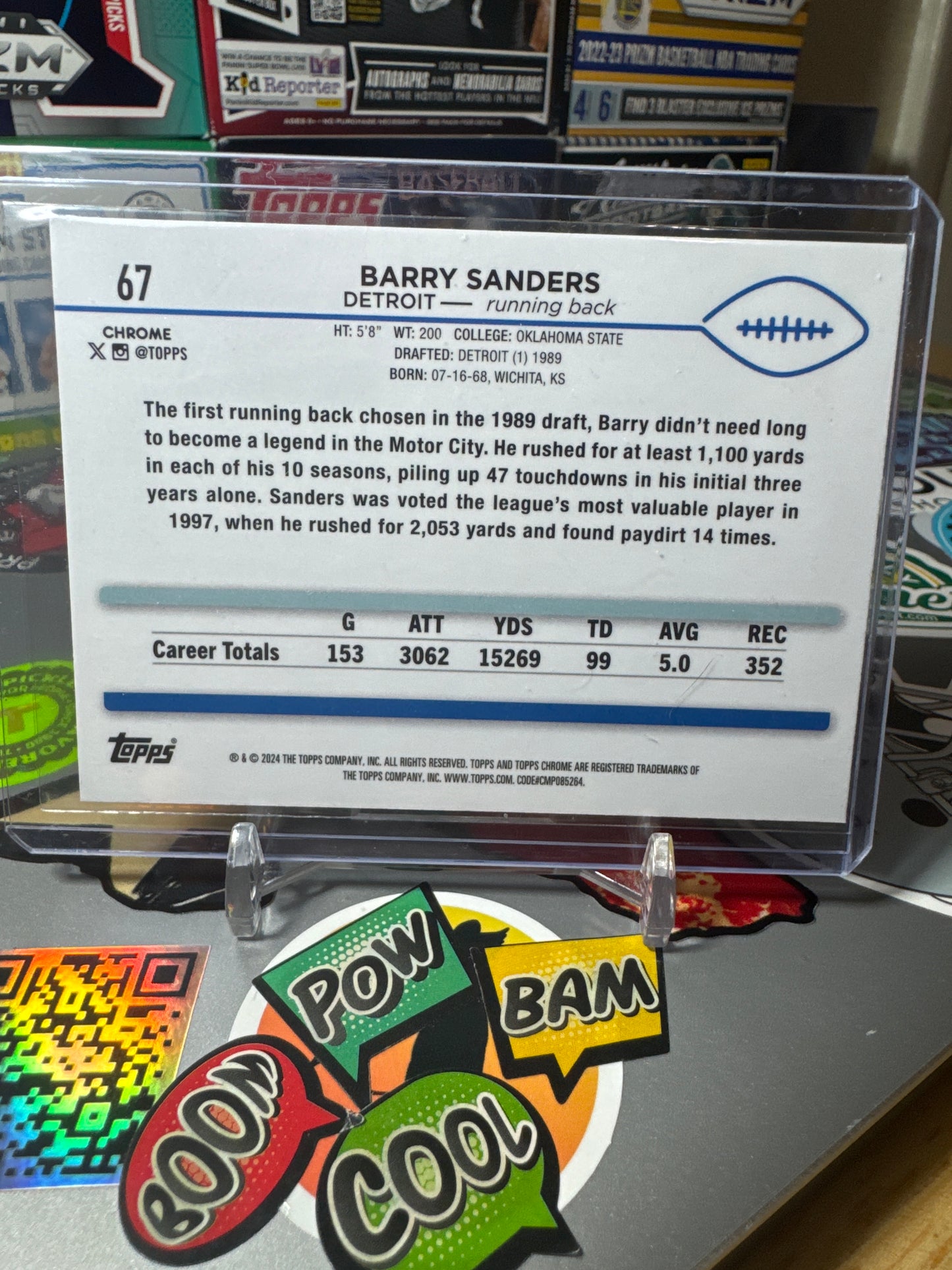 2024 Topps Chrome #67 Barry Sanders- Pink Parallel