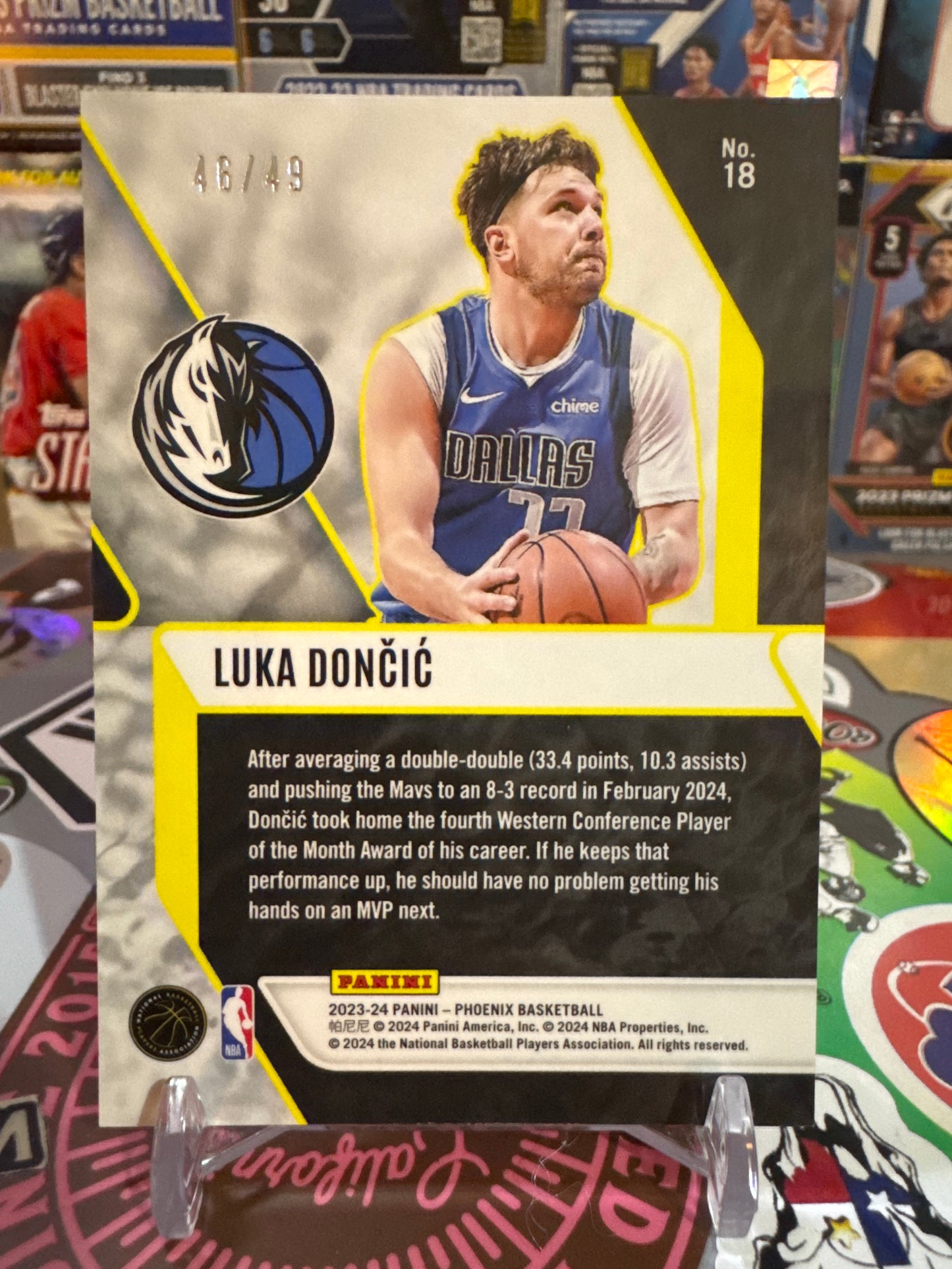 2023 Panini Phoenix #18 Luka Doncic- Bronze Lazer Parallel. Numbered 46/49