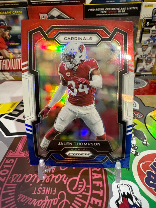 2023 panini Prizm #8 Jalen Thompson - Red/White/Blue Parallel