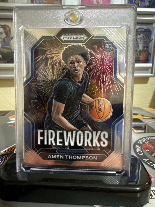 2023 Panini Prizm draft picks Fireworks #11 Amen Thompson. RC