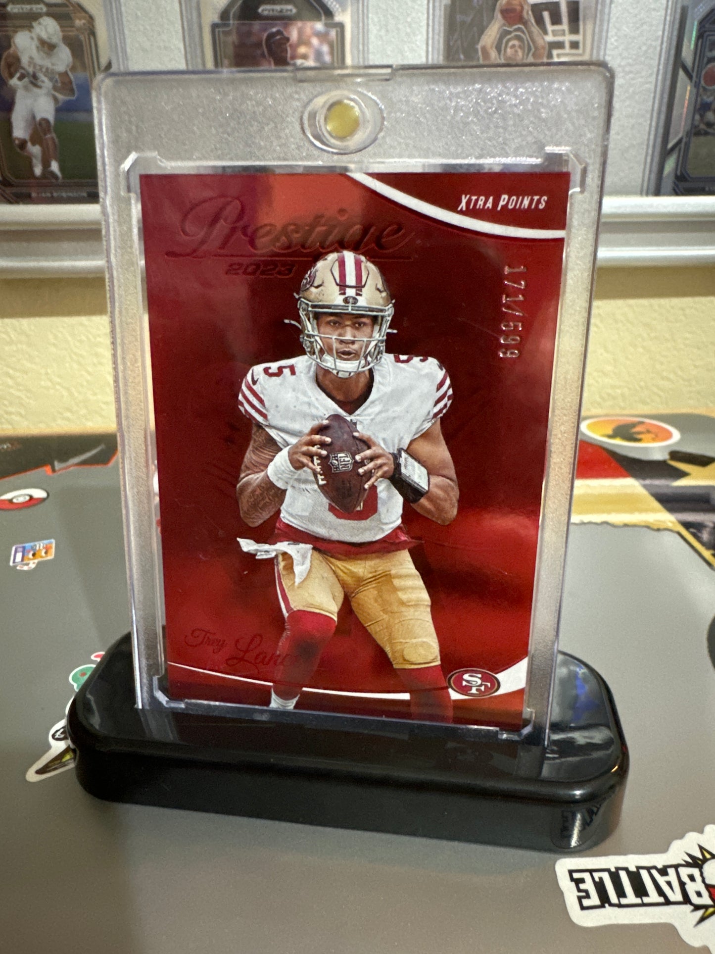 2023 Panini prestige #263 Trey Lance.Red Xtra points. Numbered 171/599