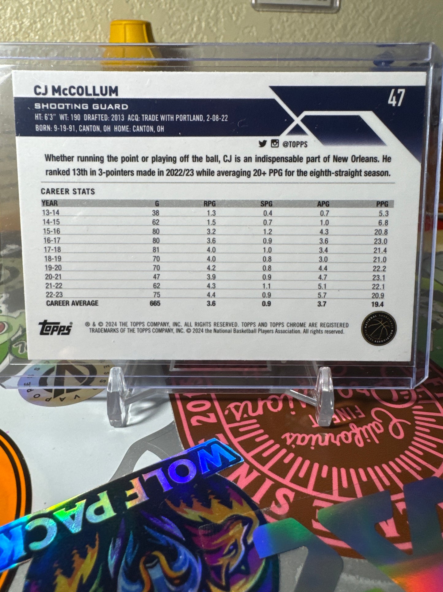 2023 Topps Chrome Sapphire #47 CJ McCollum