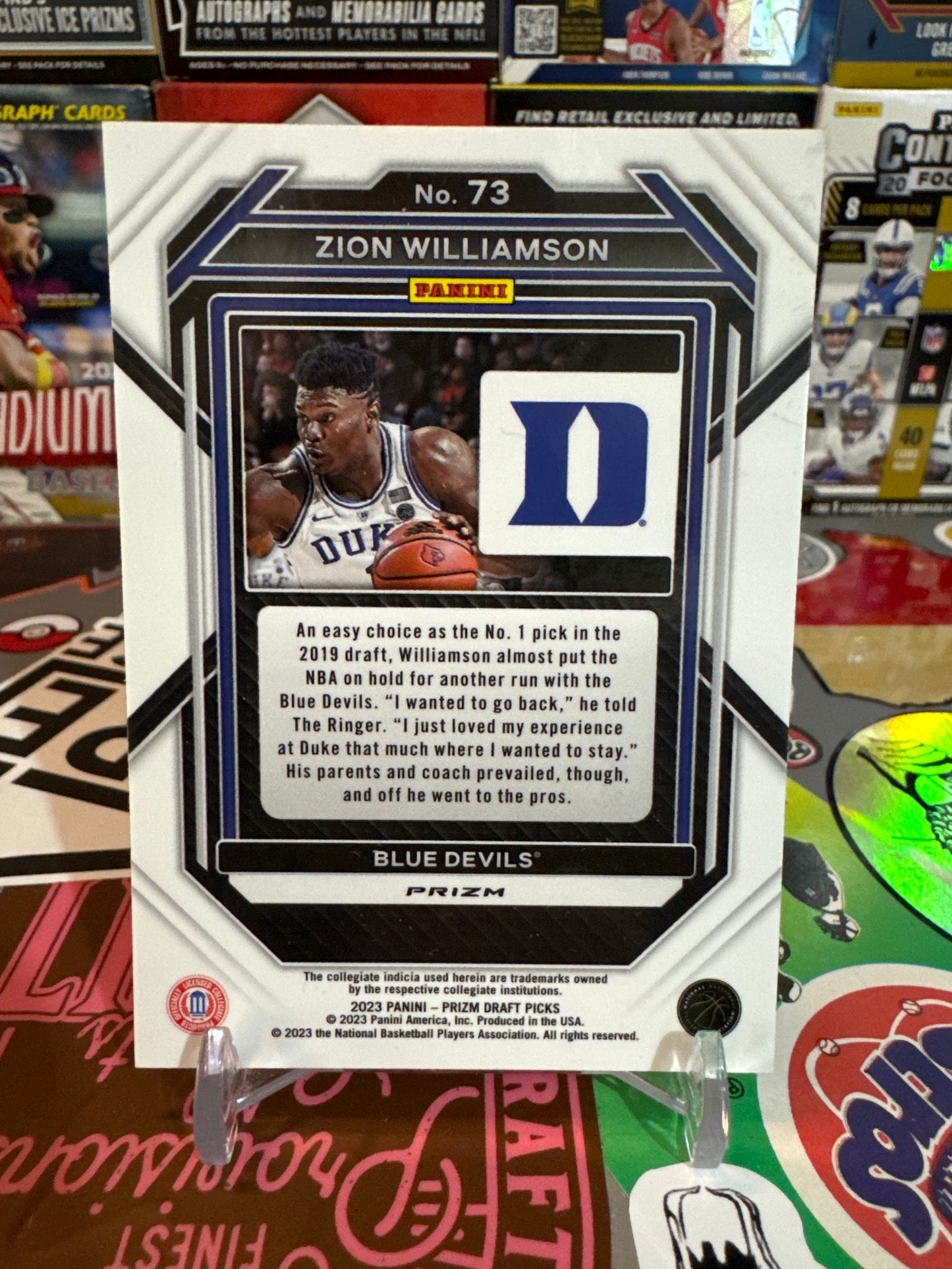 2023 Panini Prizm draft picks #73 Zion Williamson- Red Ice Parallel