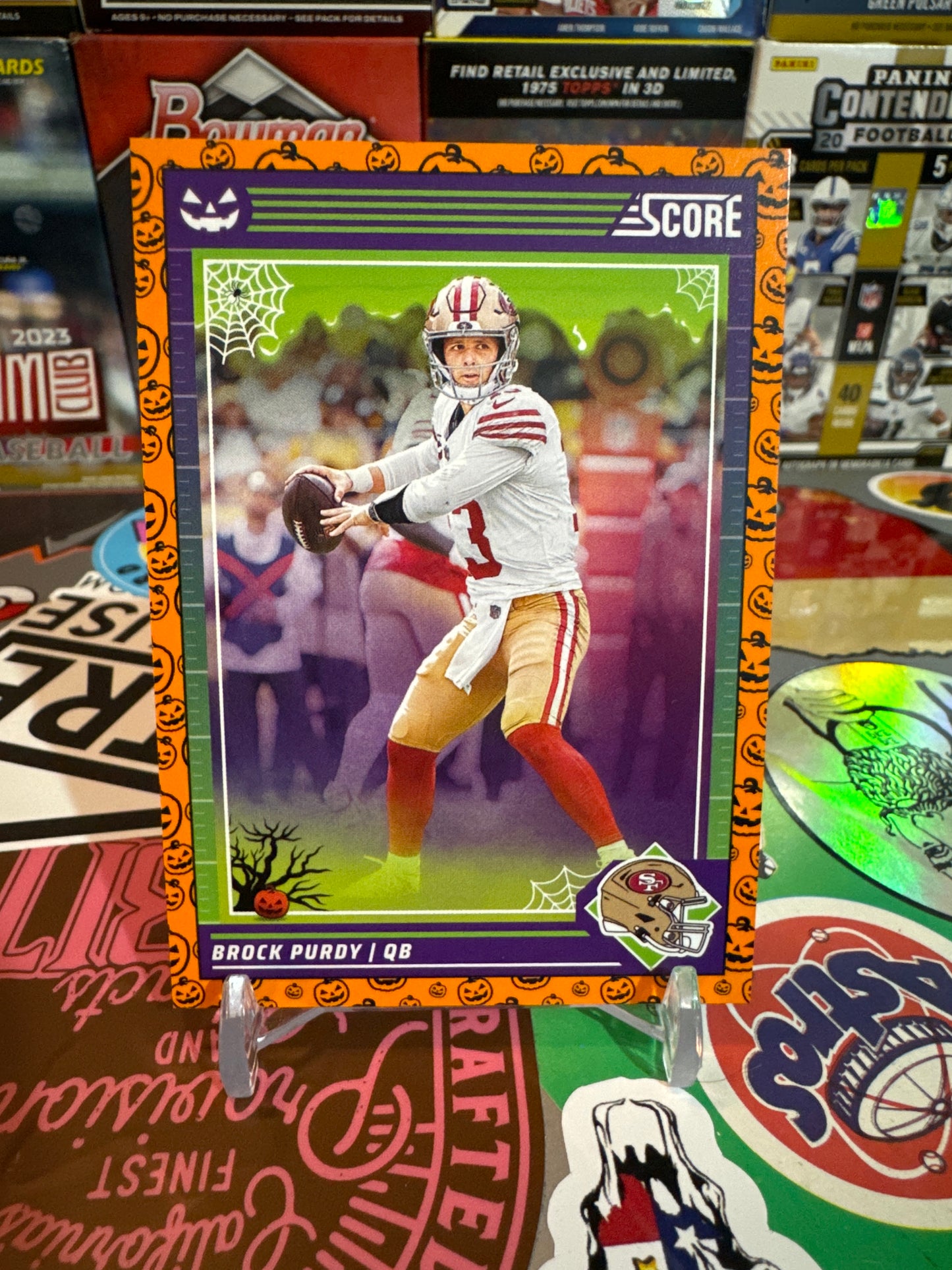 2024 Panini Score Halloween #244 Brock Purdy Orange Pumpkins