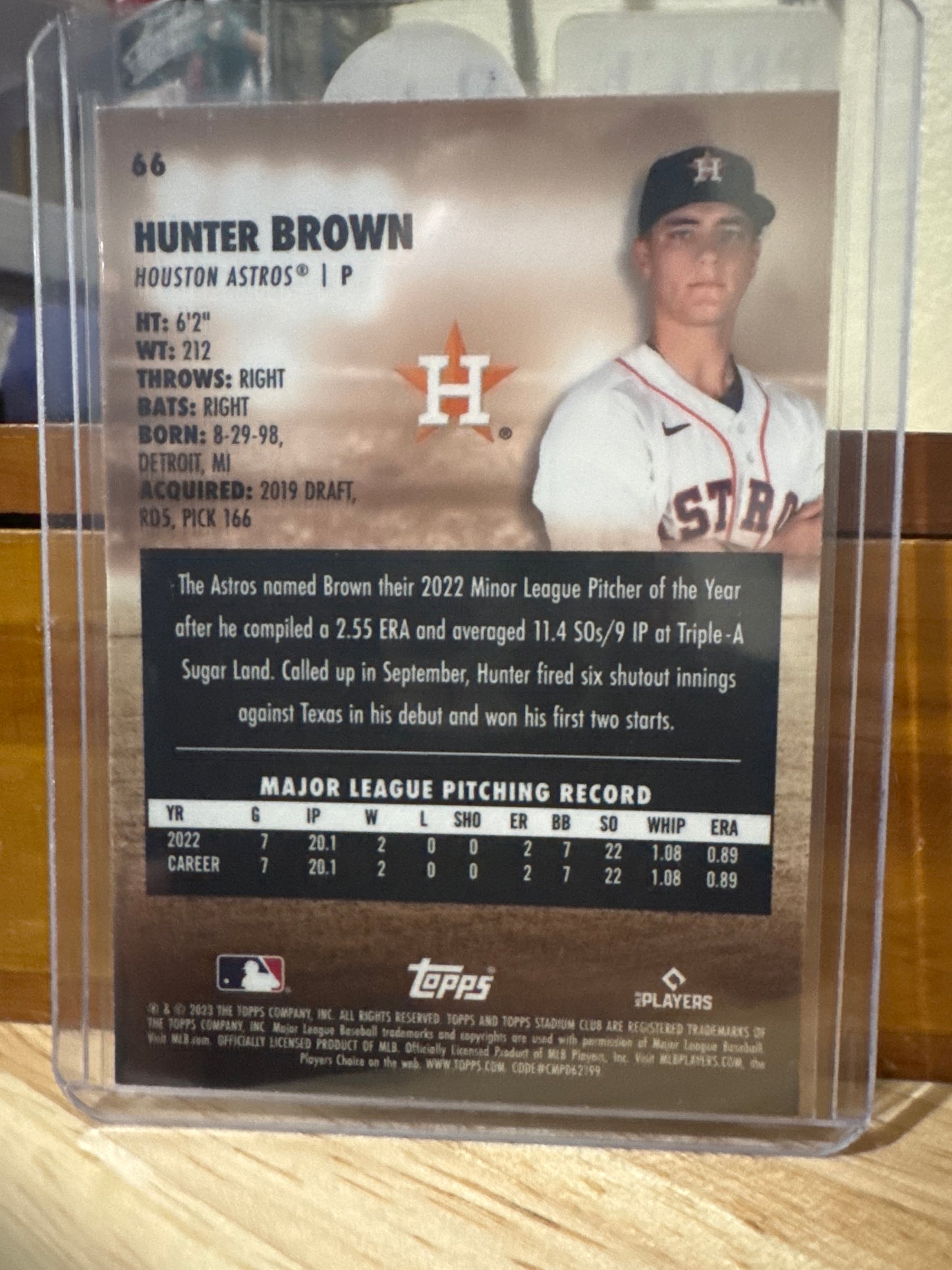 2023 Topps stadium club chrome#66 Hunter Brown. Gold minted- RC