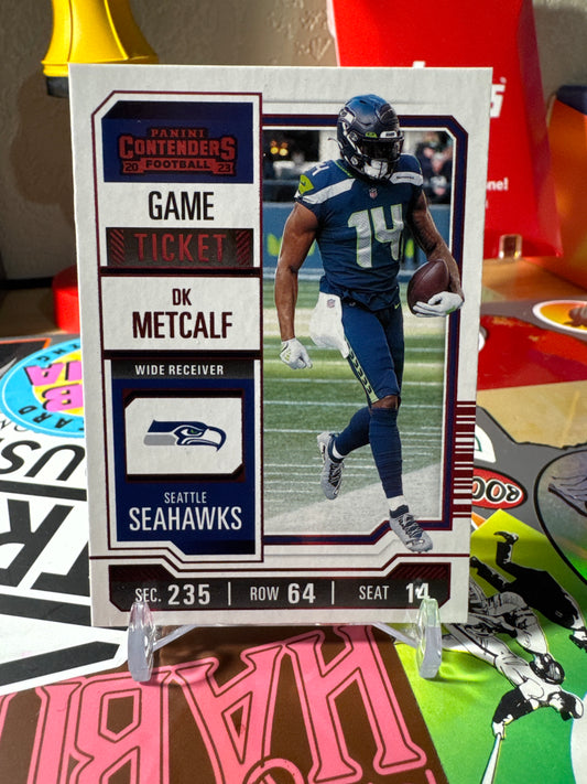 2023 Panini Contenders Game Ticket #89 D.K. Metcalf- Red Foil Parallel