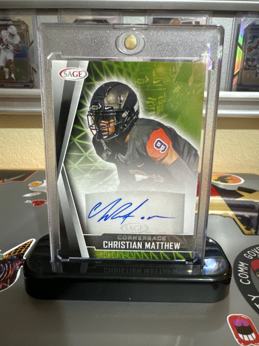 2022 Sage Autographs Black. #A-CM2 Christian Matthew