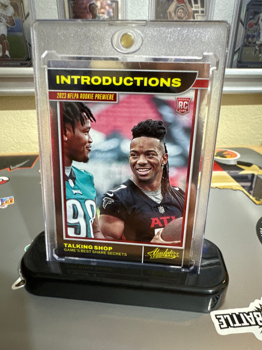 2023 Panini Absolute Introductions #6 Bijan Robinson/ Jalen Carter. RC