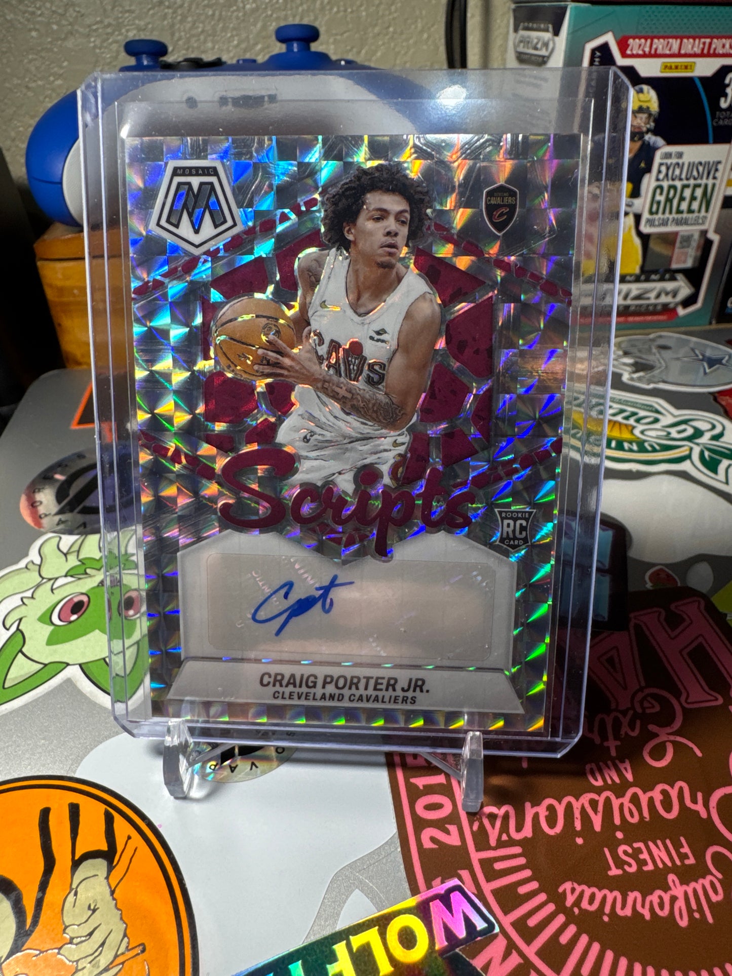 2023 Panini Mosaic Rookie Scripts #23 Craig Porter Jr. RC- Mosaic Parallel- Autographed