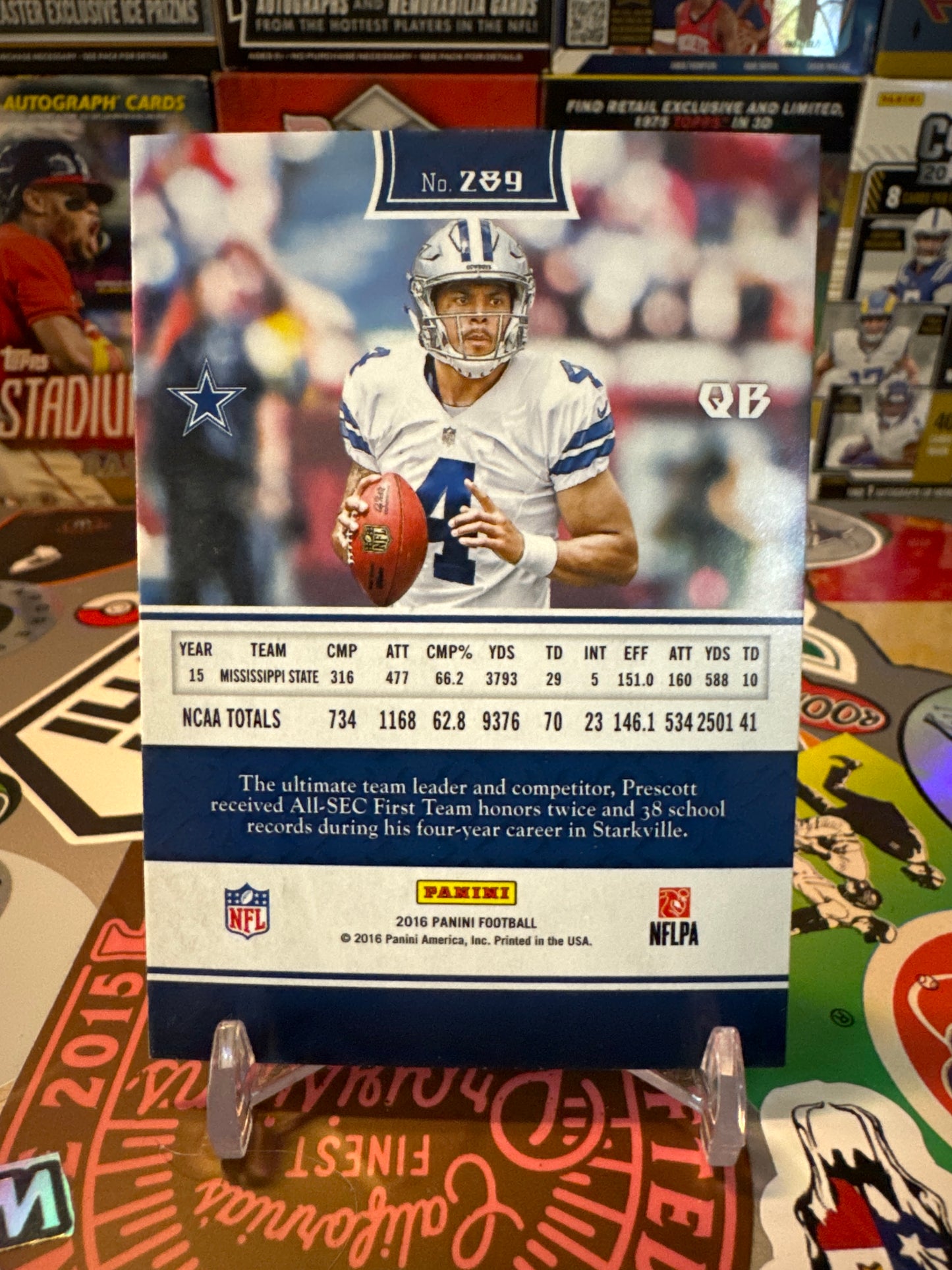 2016 Panini #289 Dak Prescott. Rookie Card.