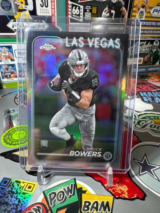 2024 Topps Chrome #207 Brock Bowers RC- True Silver Parallel
