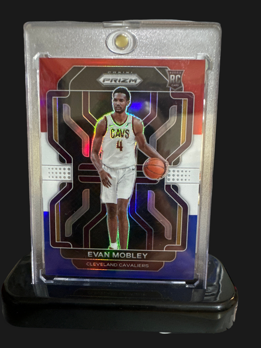 2021 Panini Prizm # 325 Evan Mobley RC. Red/White/Blue RC