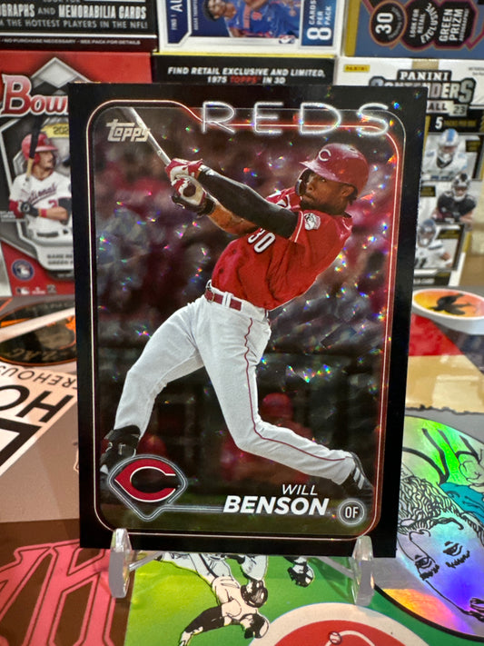 2024 Topps Series 2 #386 Will Benson. Black border Sparkle Parallel