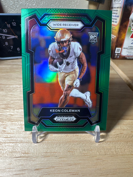 2024 Panini Prizm Draft Picks #120 Keon Coleman RC- Green Prizm Parallel