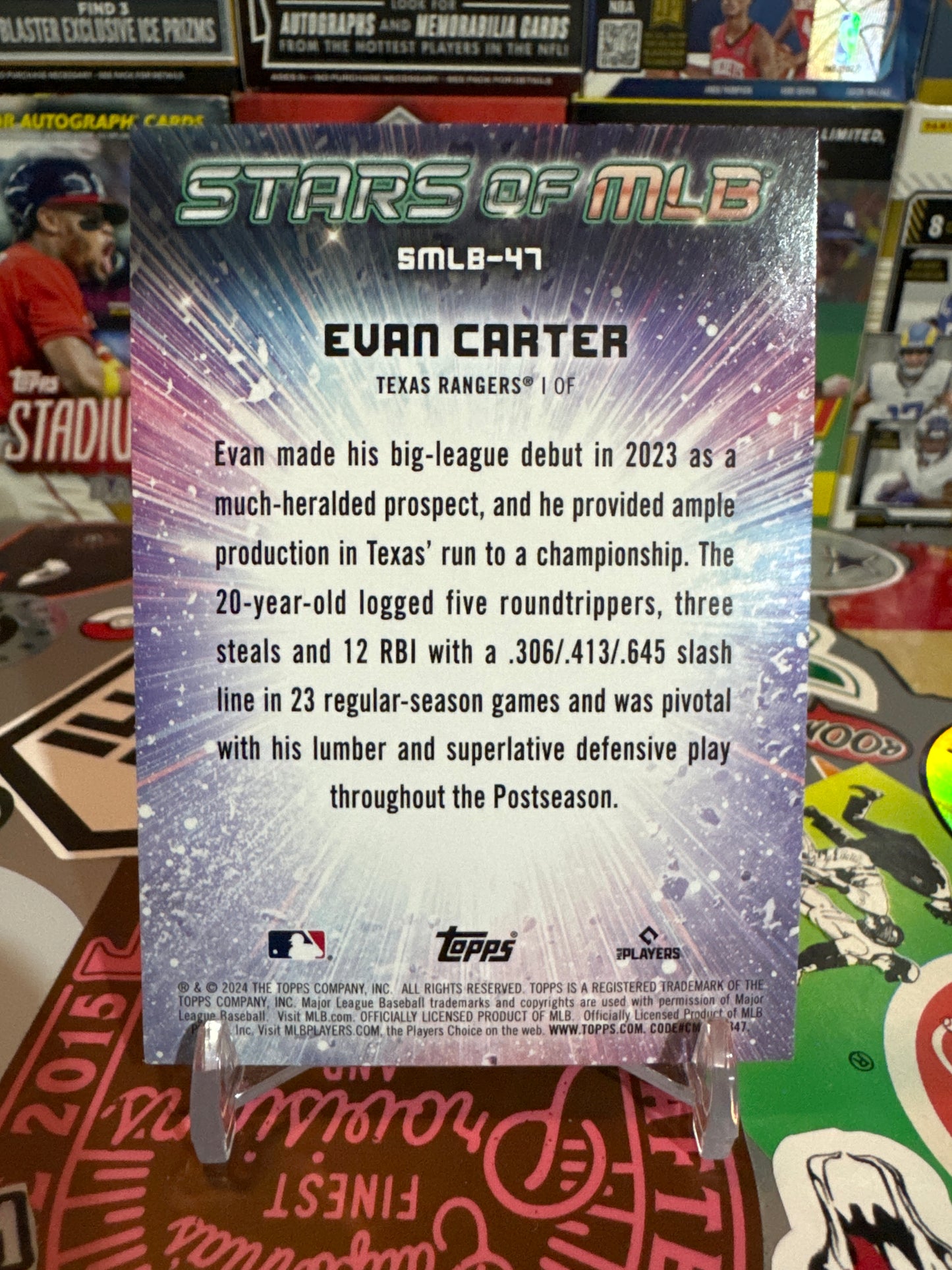 2024 Topps Stars of the MLB Series 2 #SMLB-47 Evan Carter RC Texas Rangers