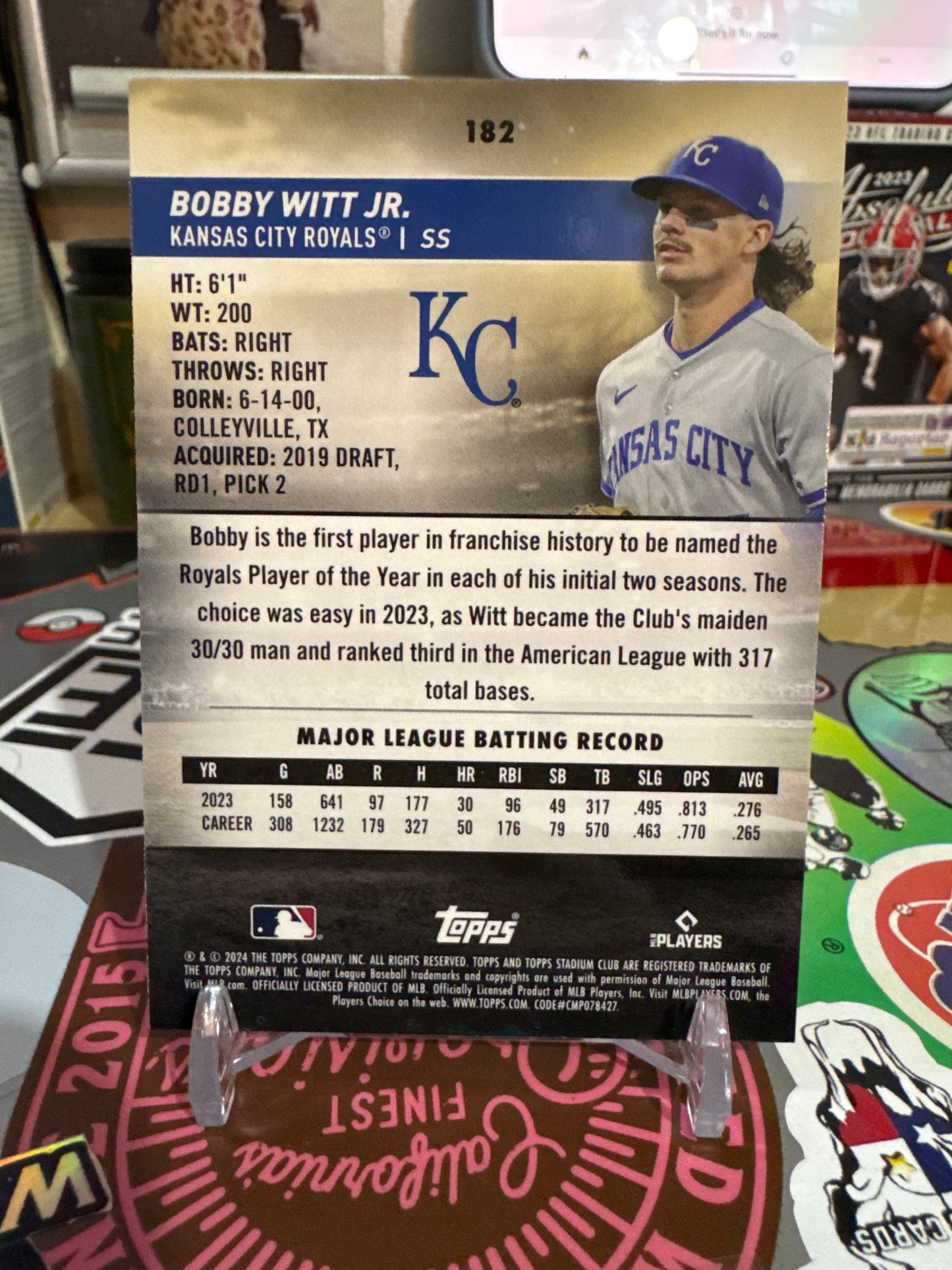 2024 Topps Stadium Club #182 Bobby Witt Jr.- Photo Variation