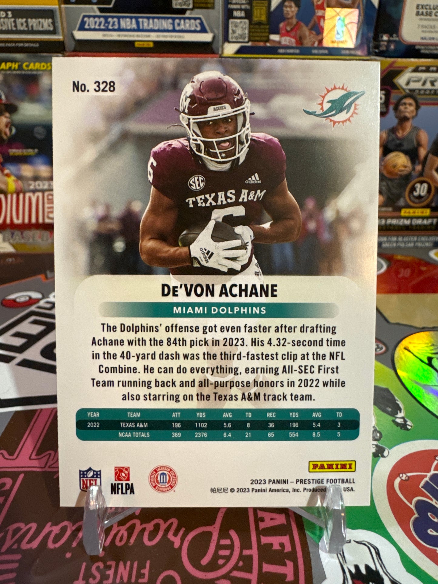 2023 Panini Prestige #328 De’Von Achane RC