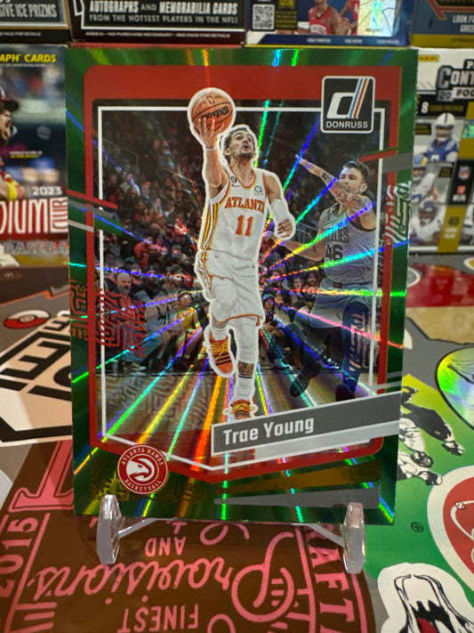 2023 Donruss #15 Trae Young- Green Lazer Parallel