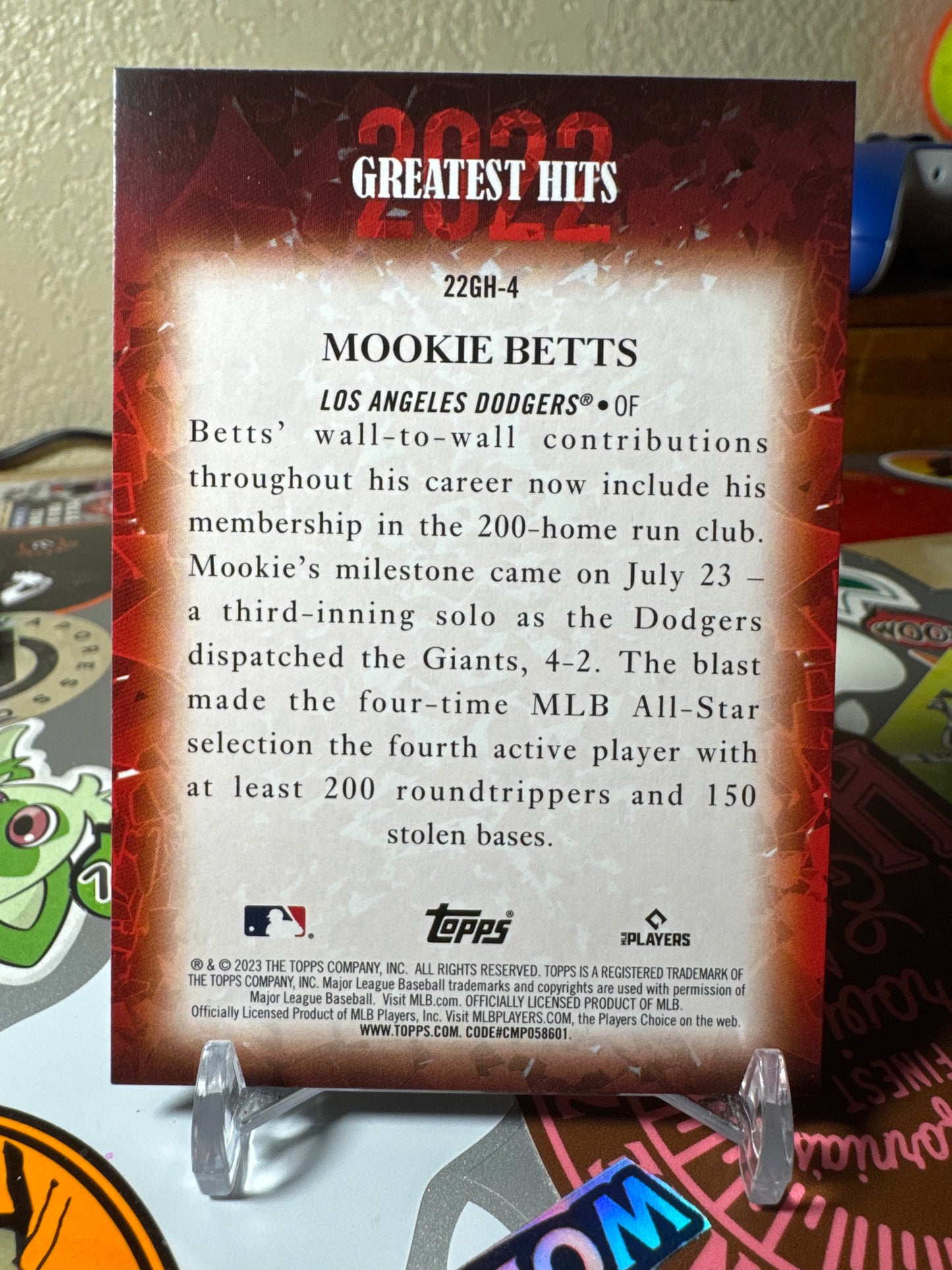 2023 Topps 2022 Greatest Hits #22GH-4 Mookie Betts