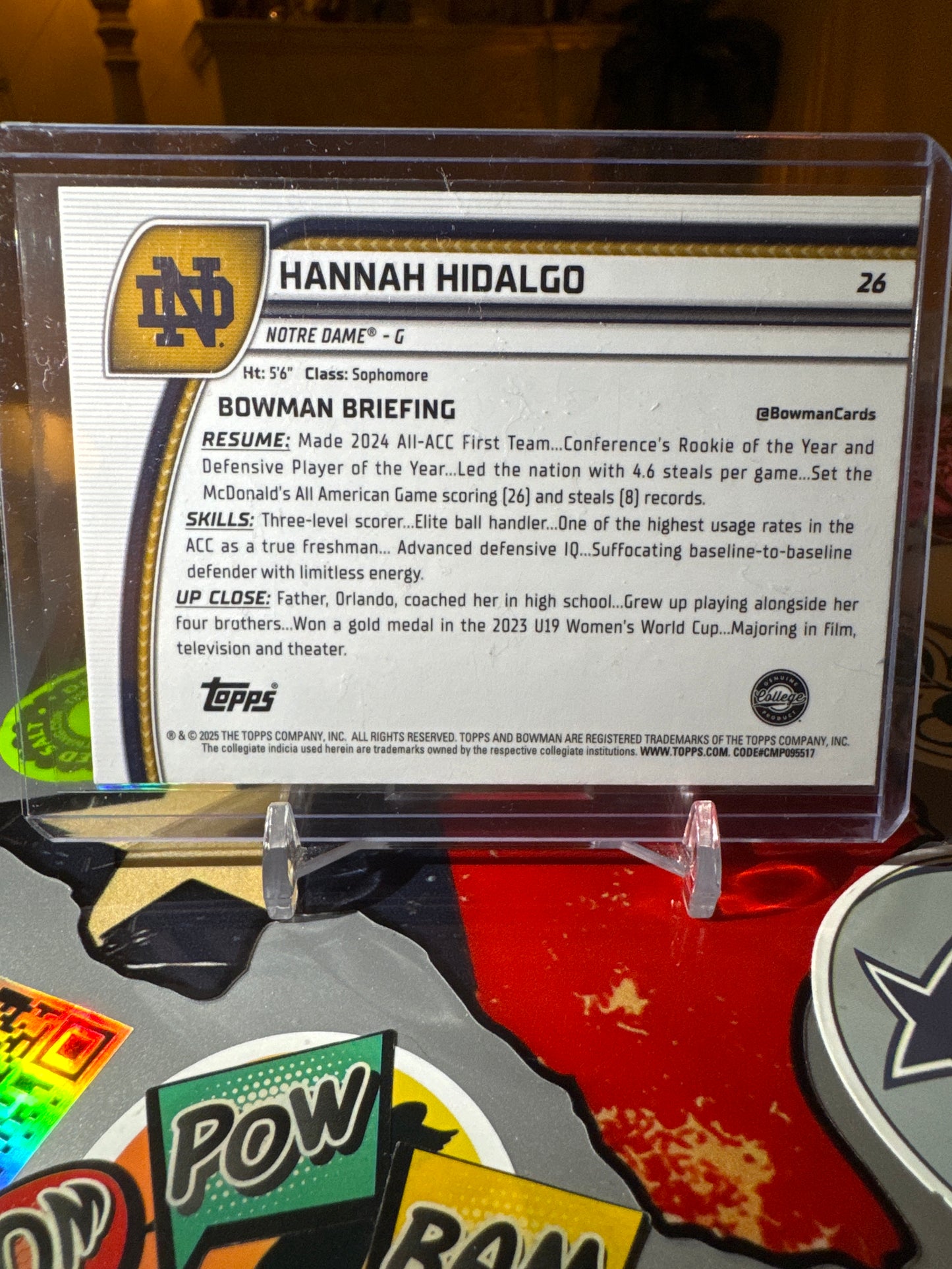 2024 Topps Bowman U #26 Hannah Hidalgo- Purple Lava Refractor