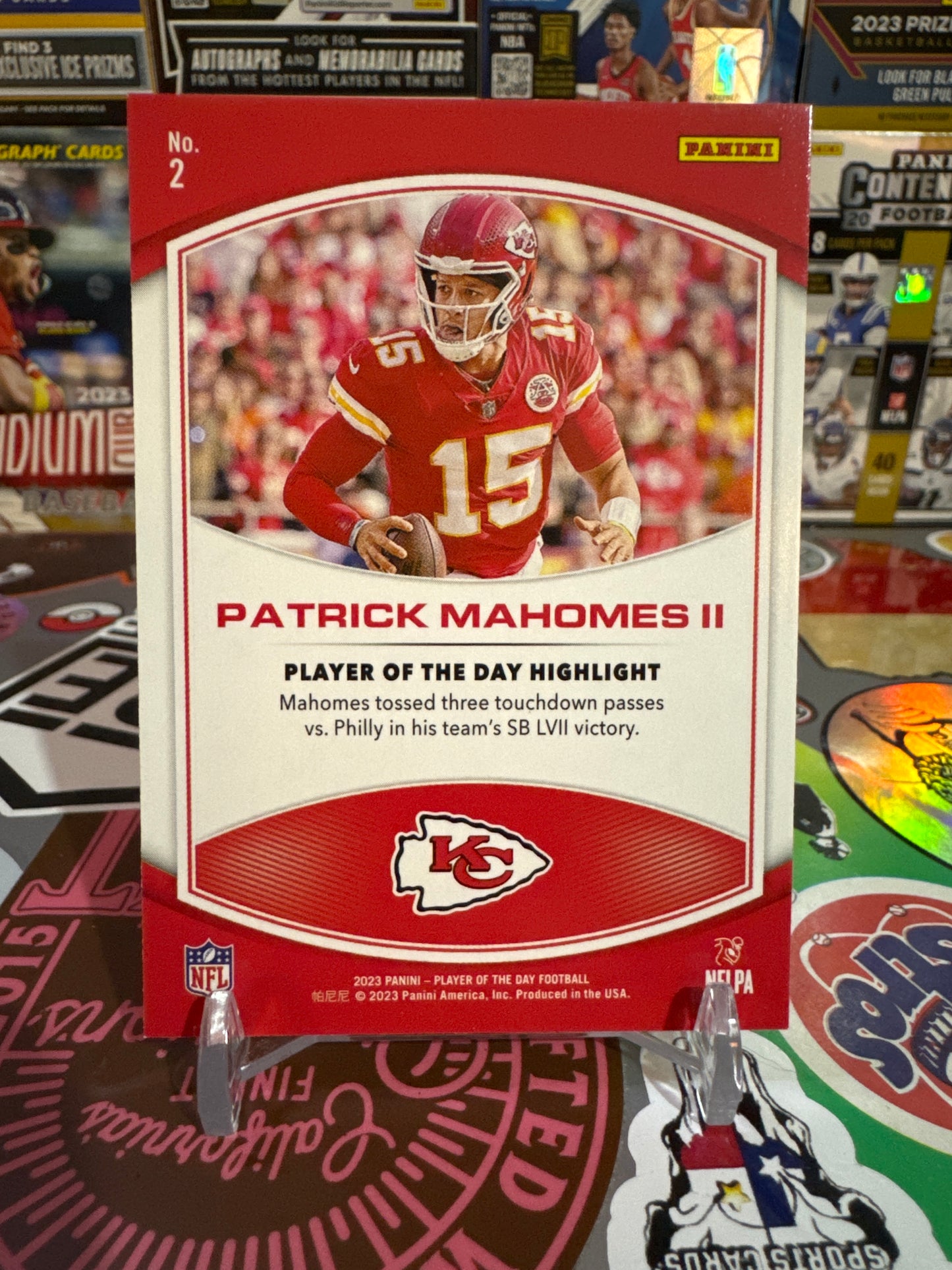 2023 Panini Football player of the day #2 Patrick Mahomes II