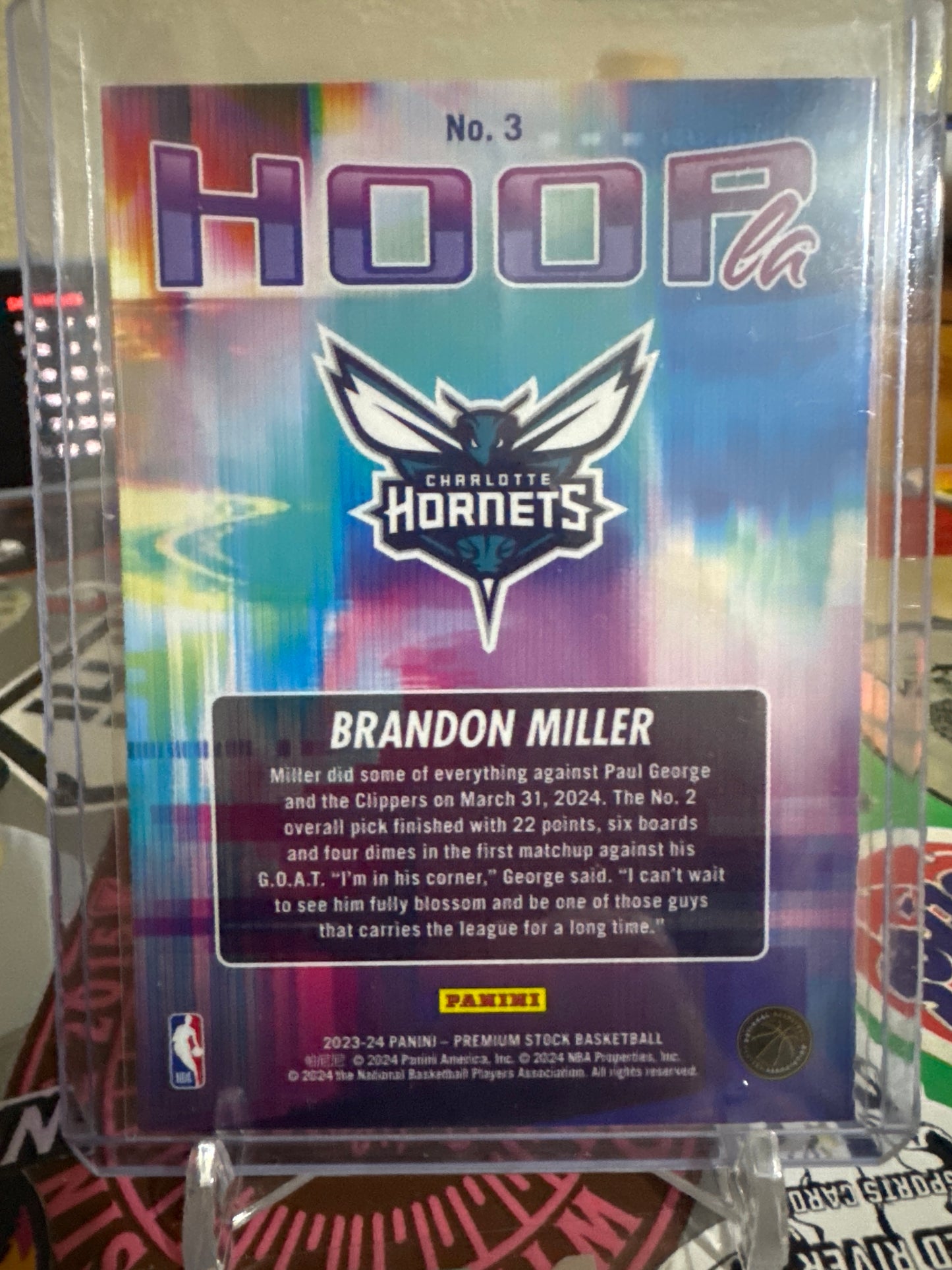 2023 Panini Hoops Premium Stock- Hoop-La #3 Brandon Miller RC