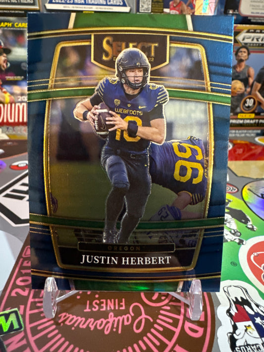 2022 Panini Select draft picks #38 Justin Herbert- Blue