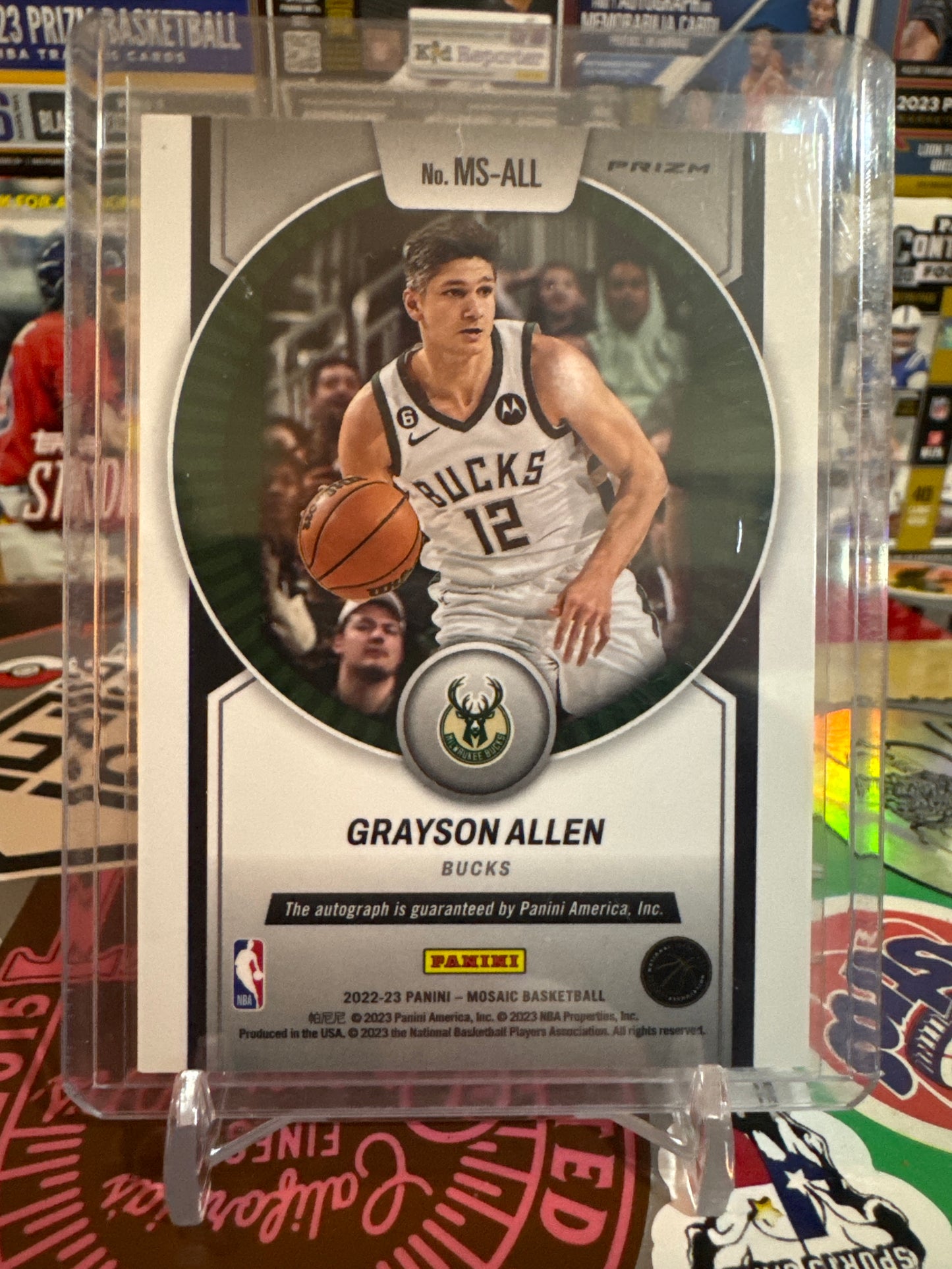 2022 Panini Mosaic Scripts #MS-ALL Grayson Allen Mosaic Parallel. Autographed