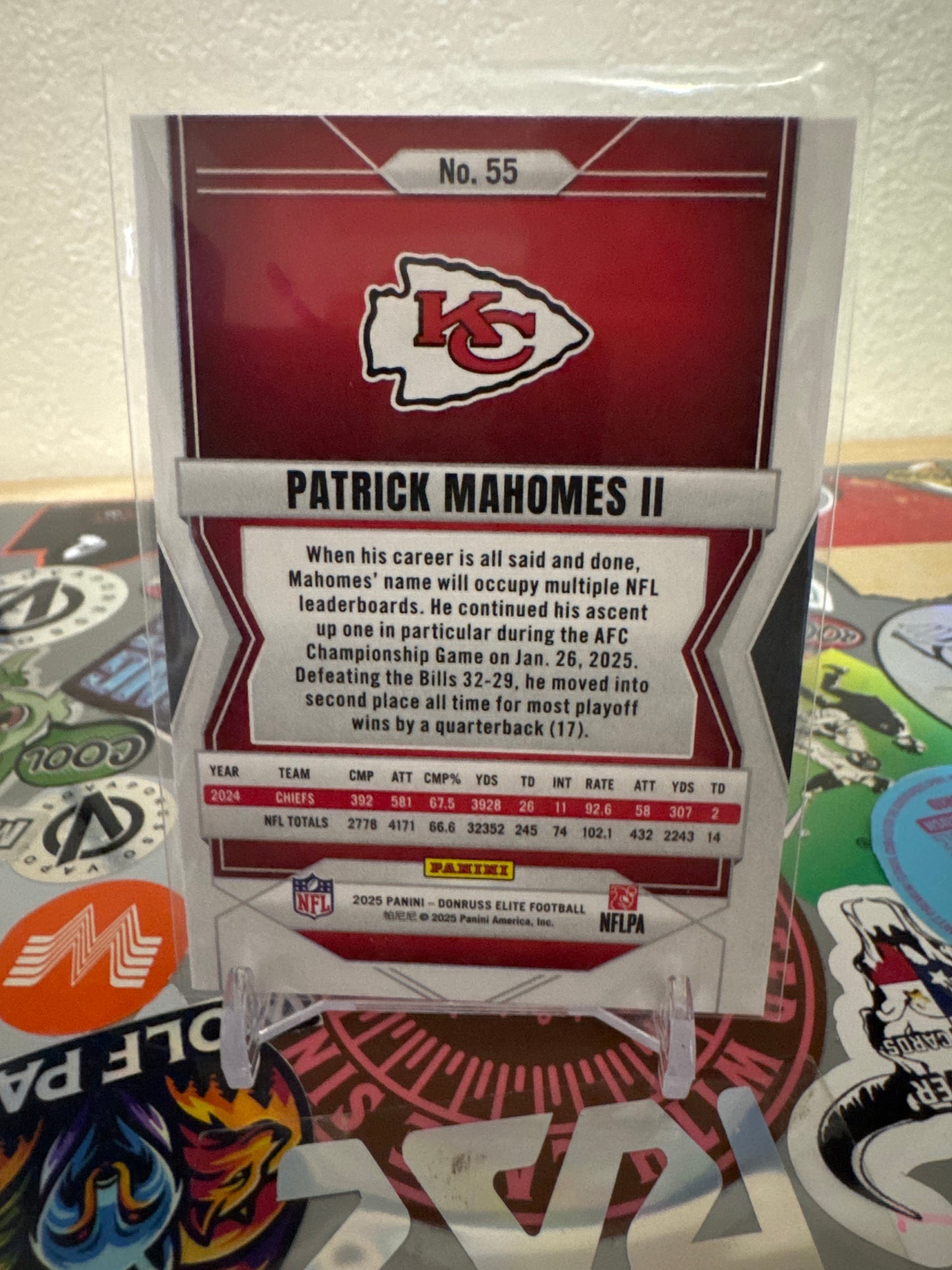 2025 Panini Donruss Elite #55 Patrick Mahomes II- Pink Parallel