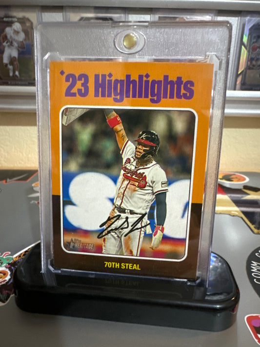 2024 Topps Heritage #1 Ronald Acuna Jr. 23 Highlights 70th Steal