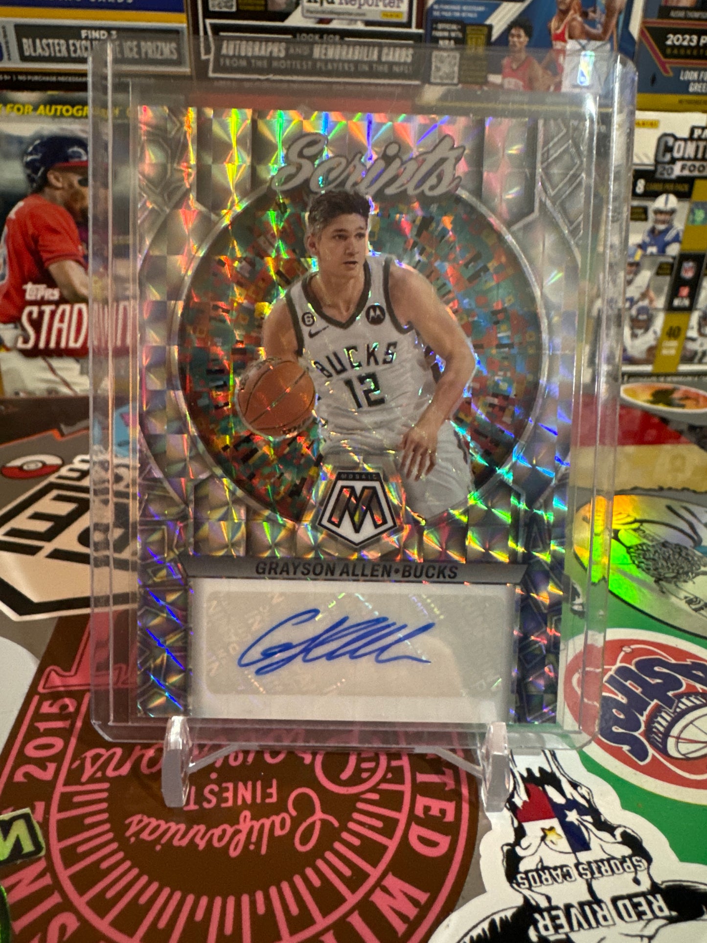 2022 Panini Mosaic Scripts #MS-ALL Grayson Allen Mosaic Parallel. Autographed