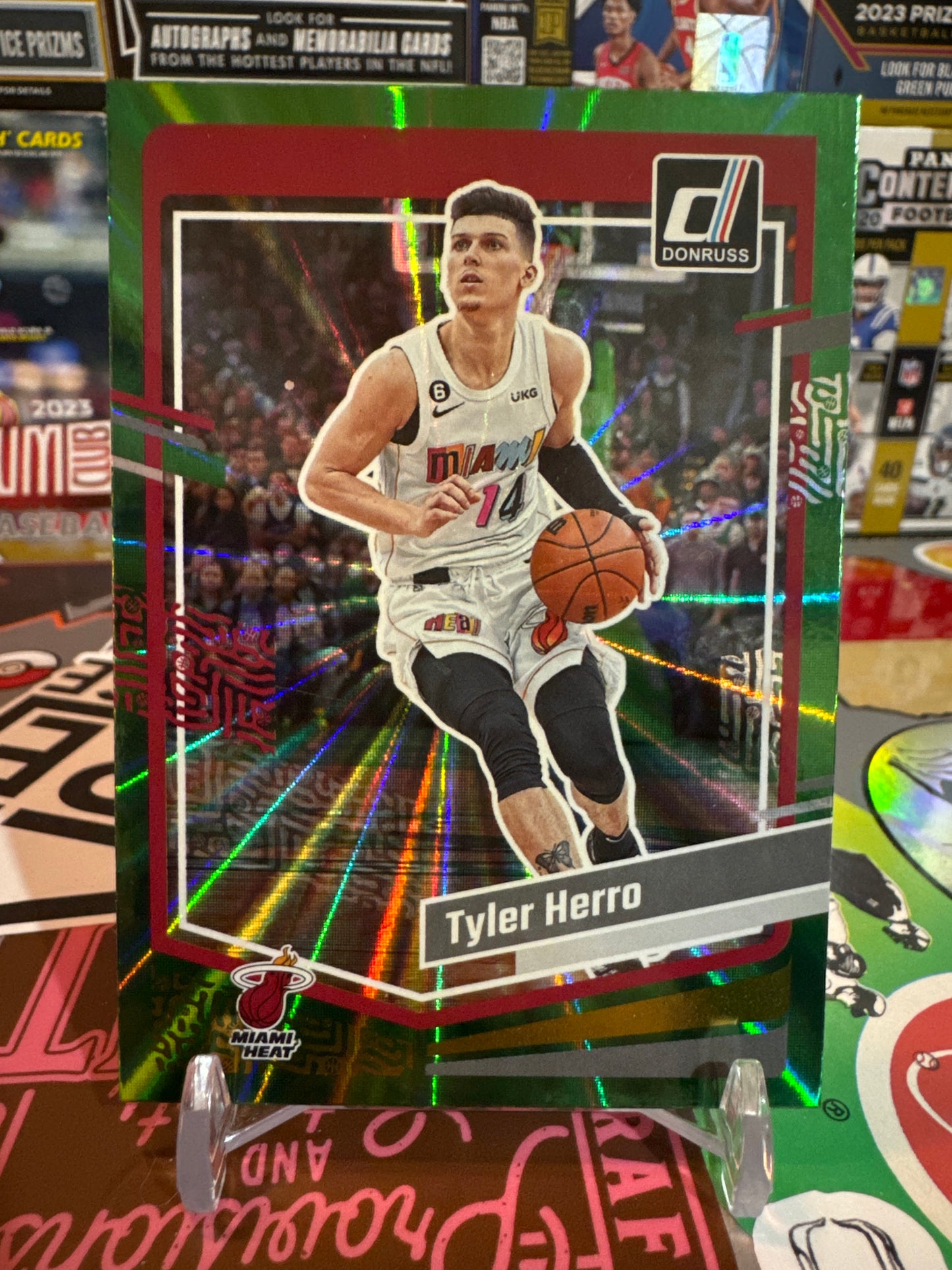 2023 Donruss #27 Tyler Herro- Green Lazer Parallel