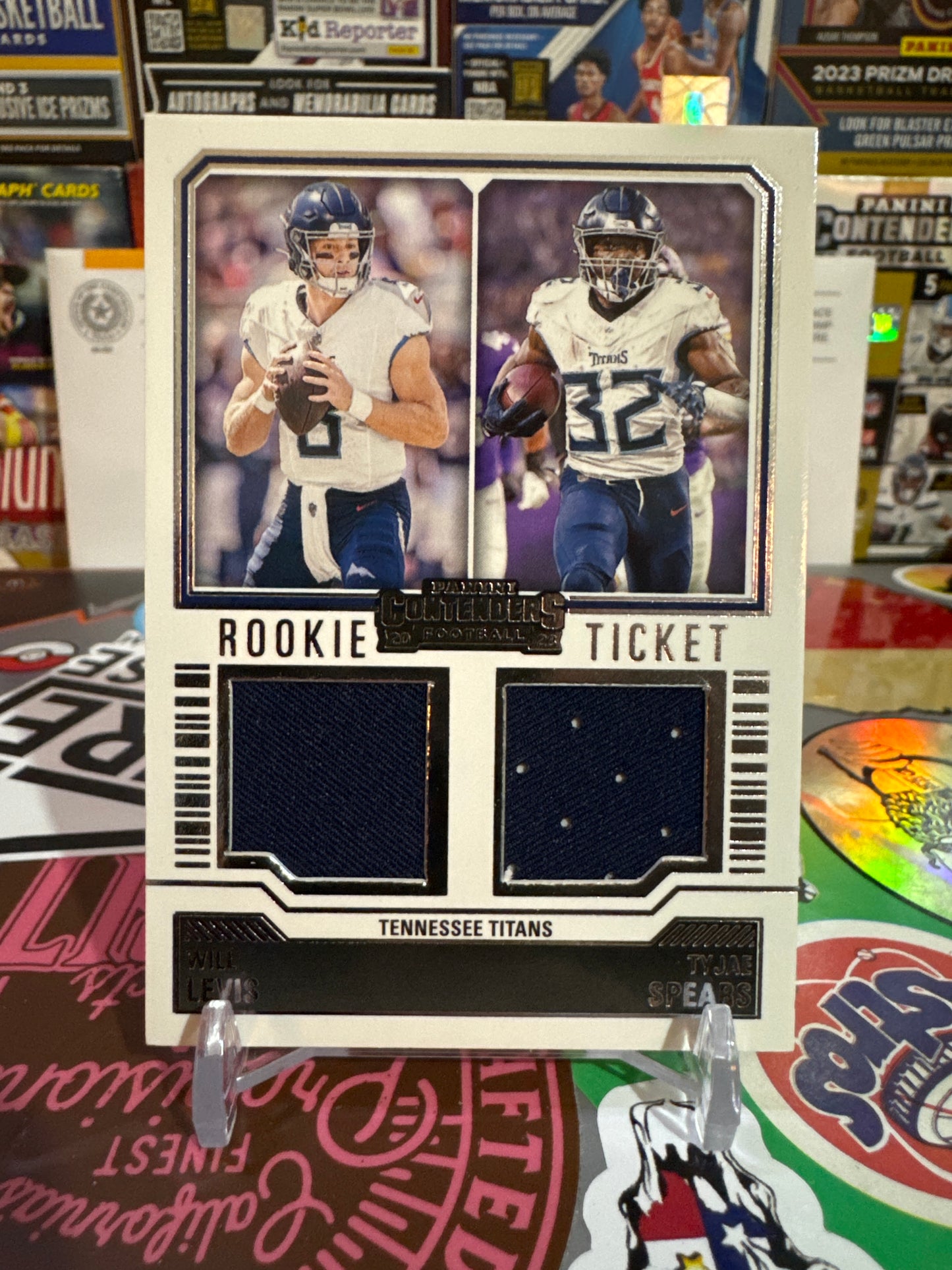 2023 Panini Contenders Rookie ticket dual Swatches #3 Tyjae Spears/ Will Levis RC