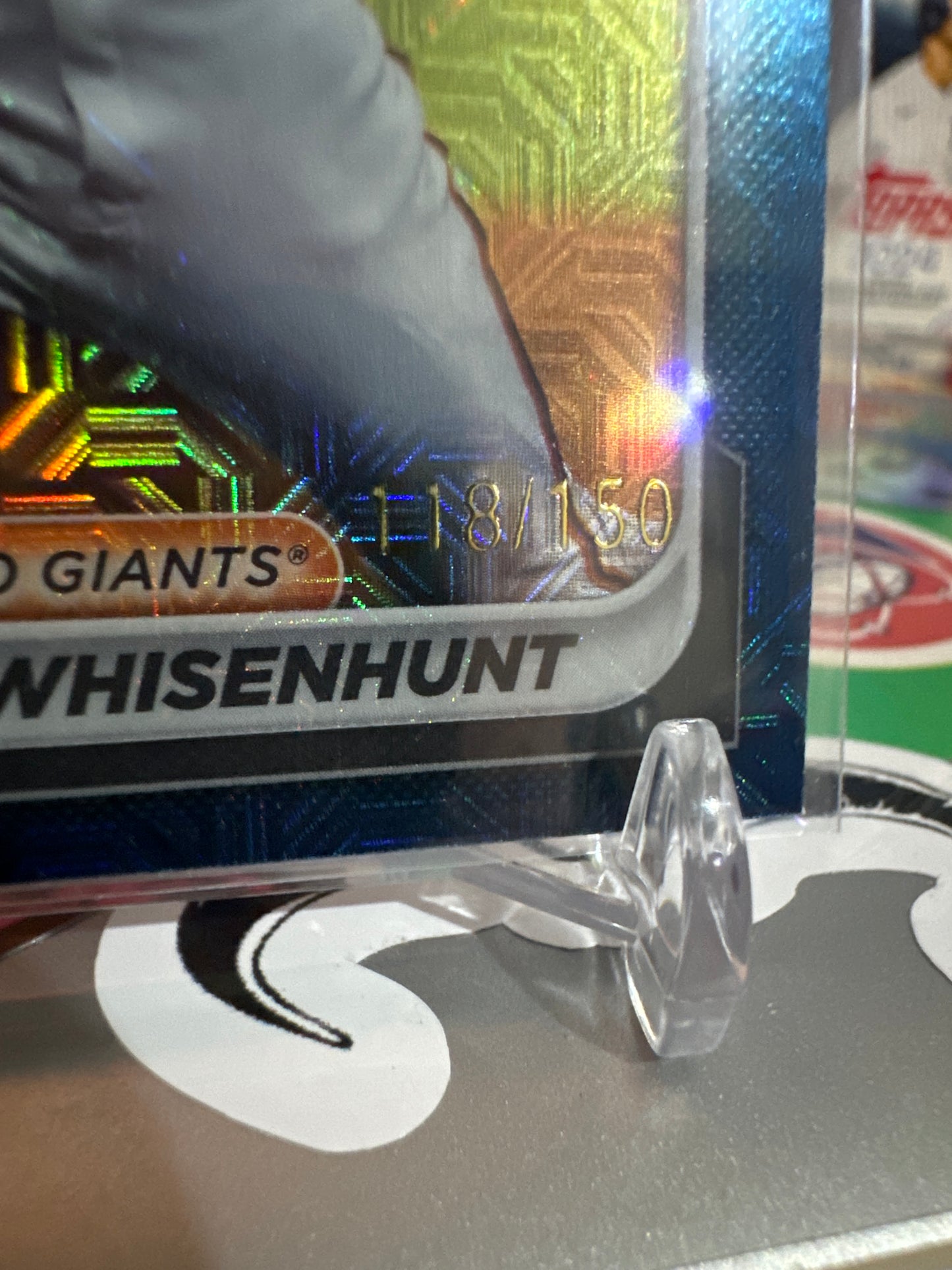 2024 Bowman Bowman Chrome prospects #BCP-96 Carson Whisenhunt 1st Bowman. Blue Shimmer Refractor Numbered. 118/150