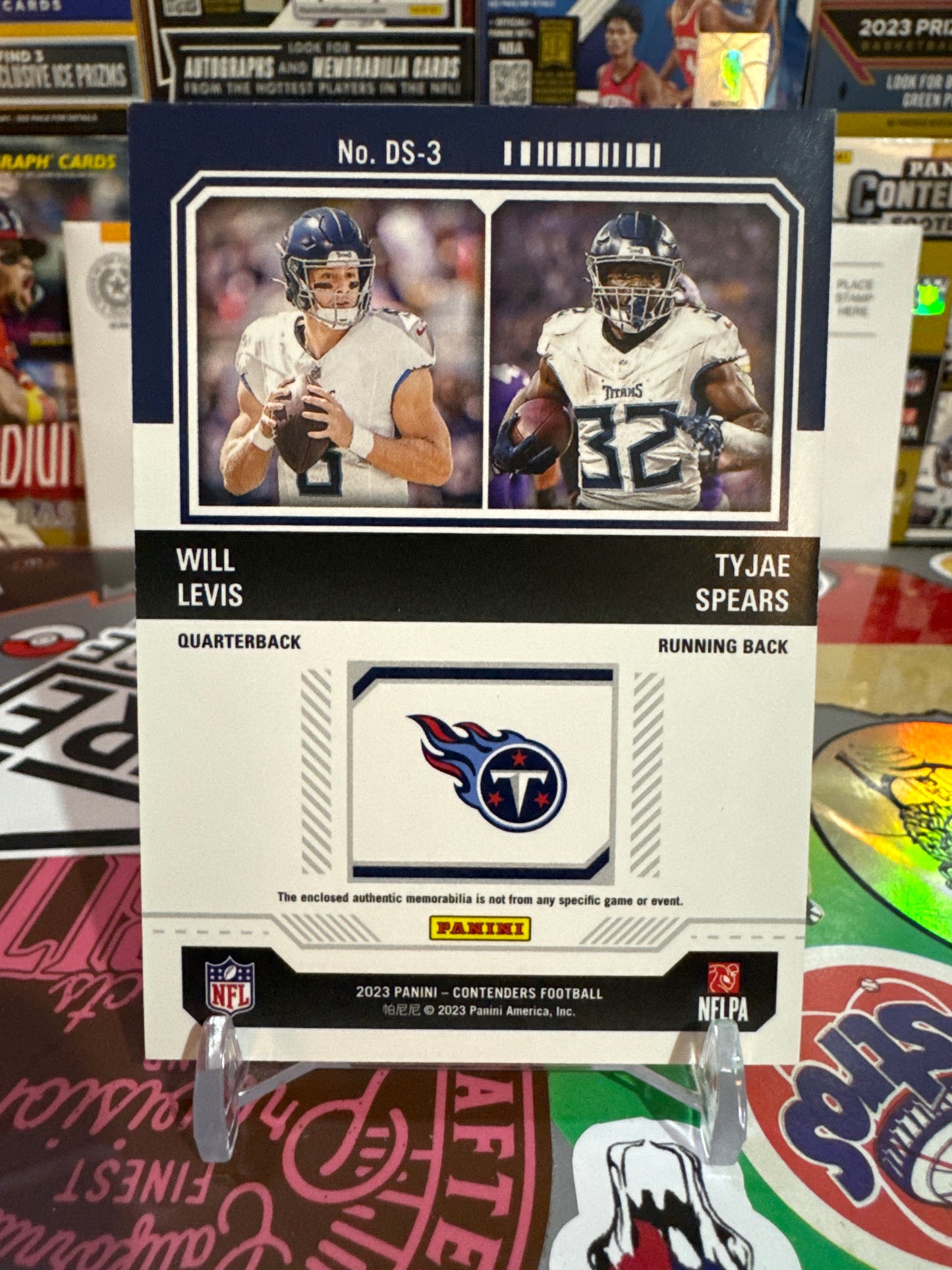 2023 Panini Contenders Rookie ticket dual Swatches #3 Tyjae Spears/ Will Levis RC