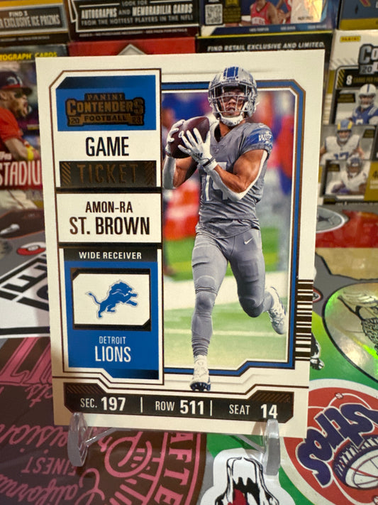 2023 Panini Contenders Games Night ticket #34 Amon-Ra St. Brown. Bronze Parallel