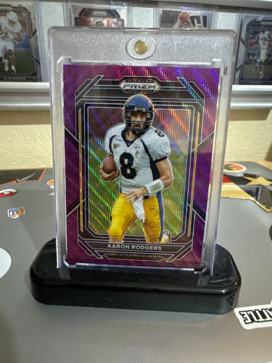 2023 Panini Prizm draft picks #2 Aaron Rodgers. Purple Wave