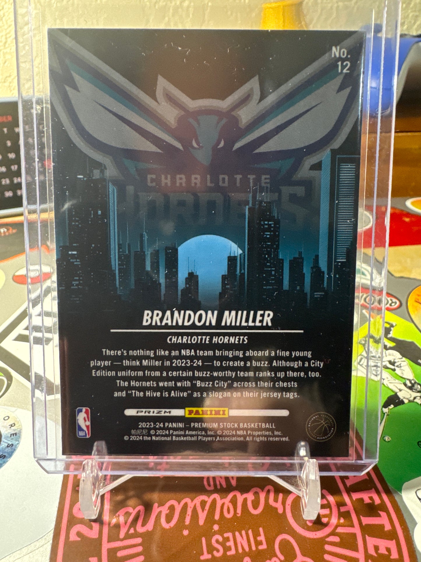 2023 Panini Hoops Premium Stock- City Edition #12 Brandon Miller RC- True Silver Parallel