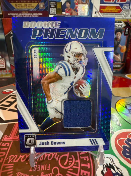 2023 Donruss Optic Rookie Phenom #RP-JD- Josh Downs. Blue Hyper- Patch