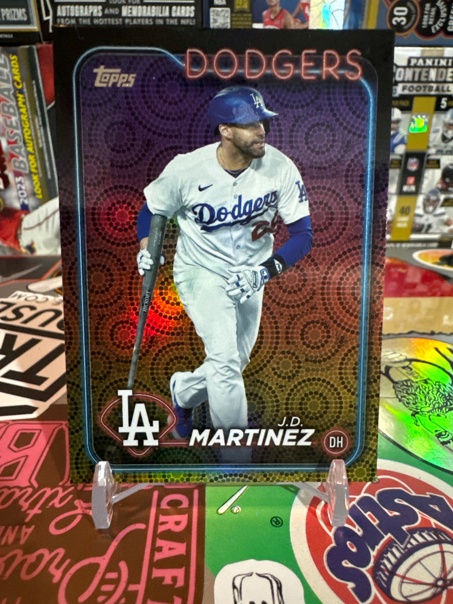 2024 Topps Series 2 #492 J.D. Martinez- Holiday Rainbow Foil