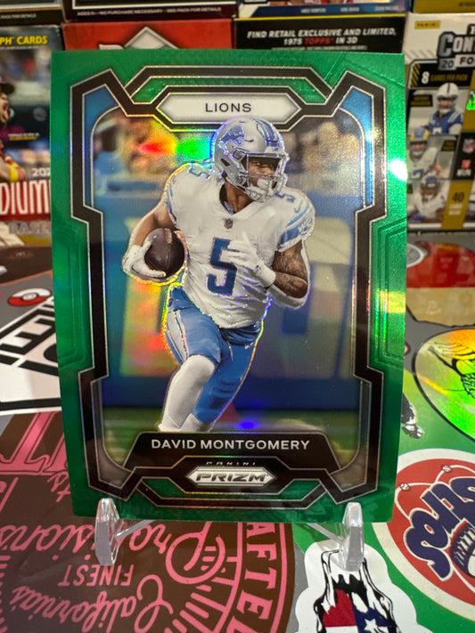 2023 Panini Prizm #97 David Montgomery- Green Parallel