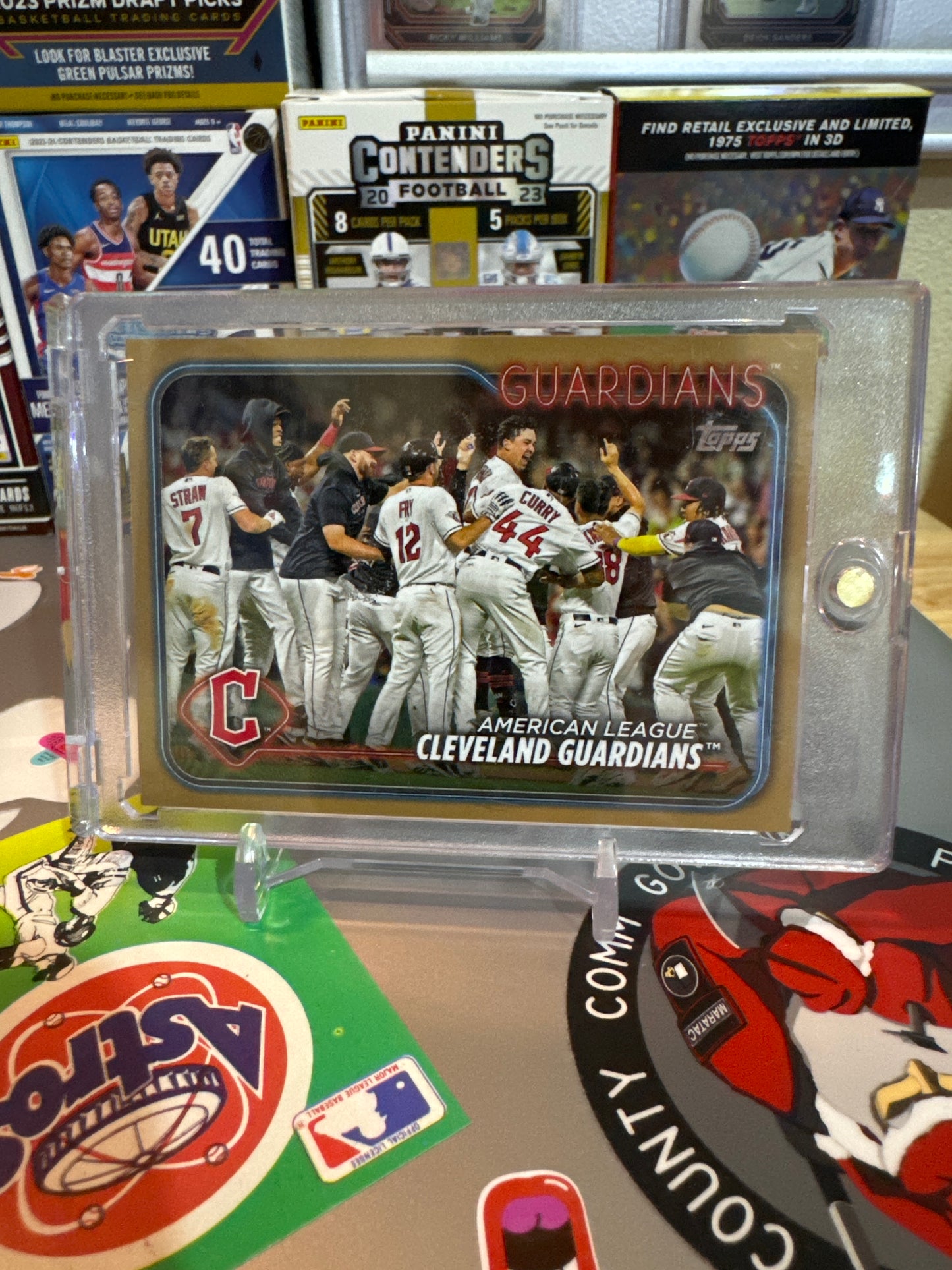 2024 Topps base set Series 2 #439 Cleveland Guardians- Gold . Numbered 883/2024