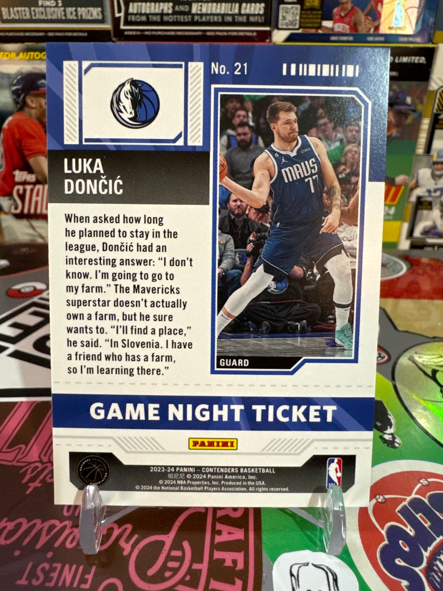 2023 Panini Contenders Game Night ticket #21 Luka Doncic