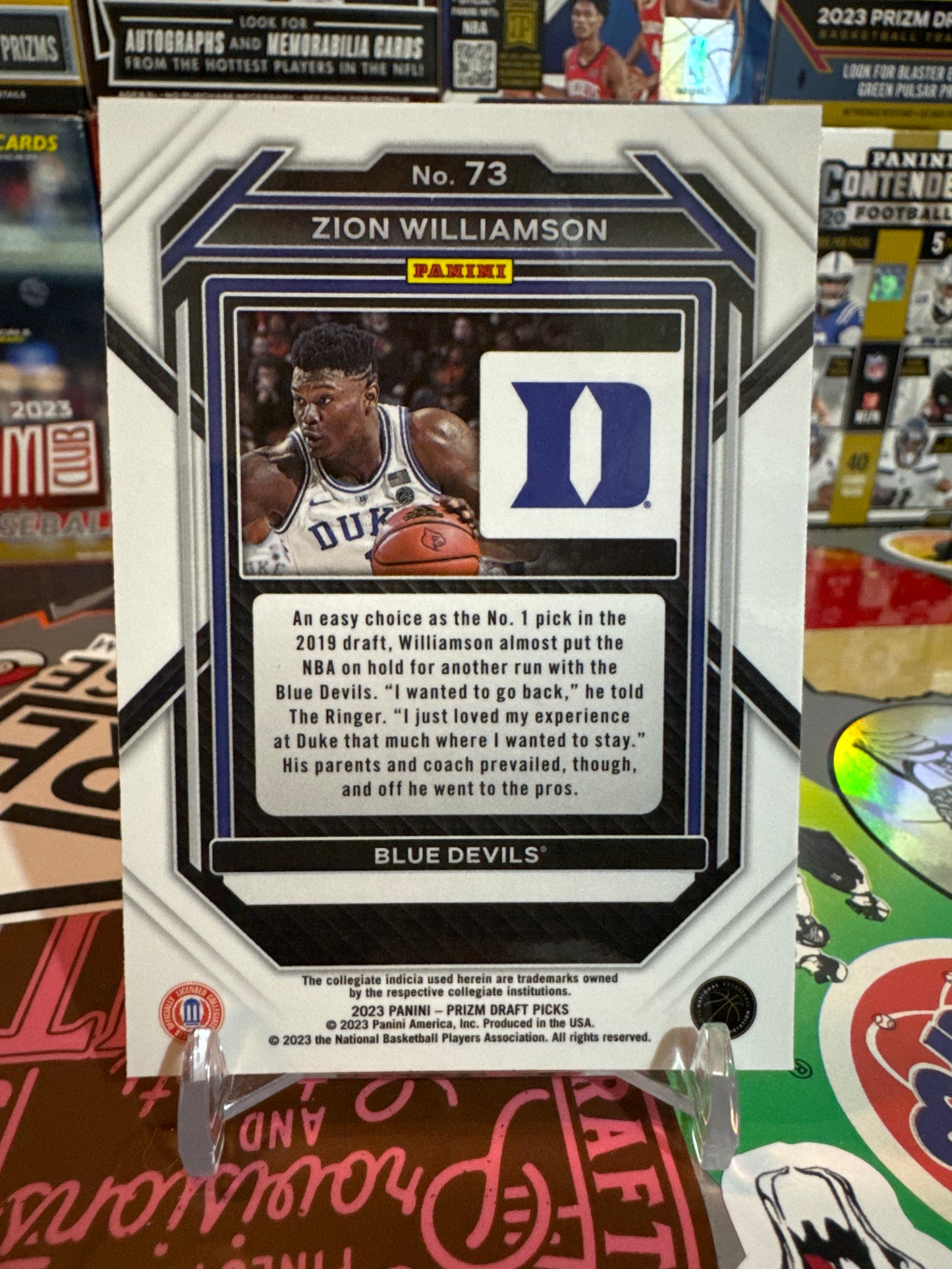 2023 Panini Prizm draft picks #73 Zion Williamson