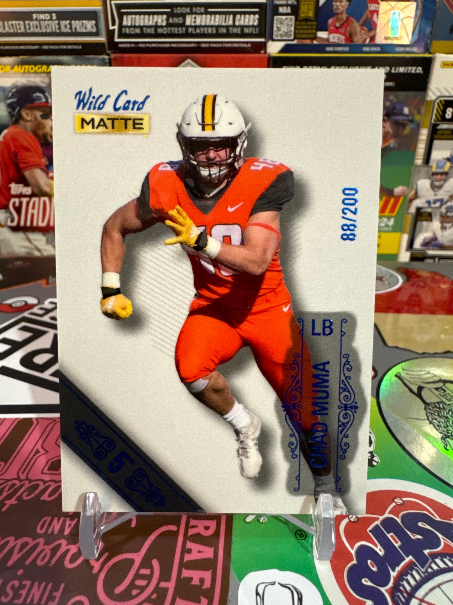 2022 Wild Card Matte #MB-129 Chad Muma -Stripes Parallel. Numbered 88/200