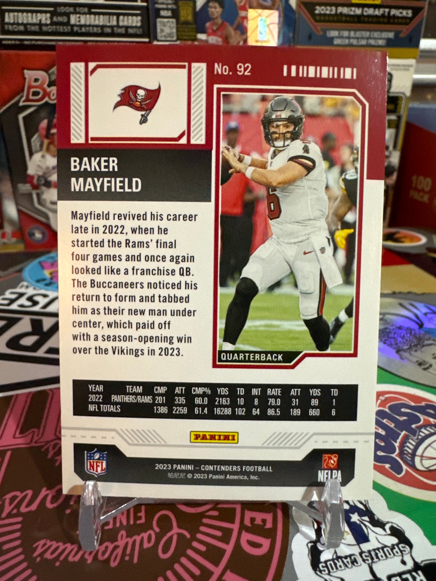 2023 Panini Contenders Games Ticket #92 Baker Mayfield- Red Foil Parallel