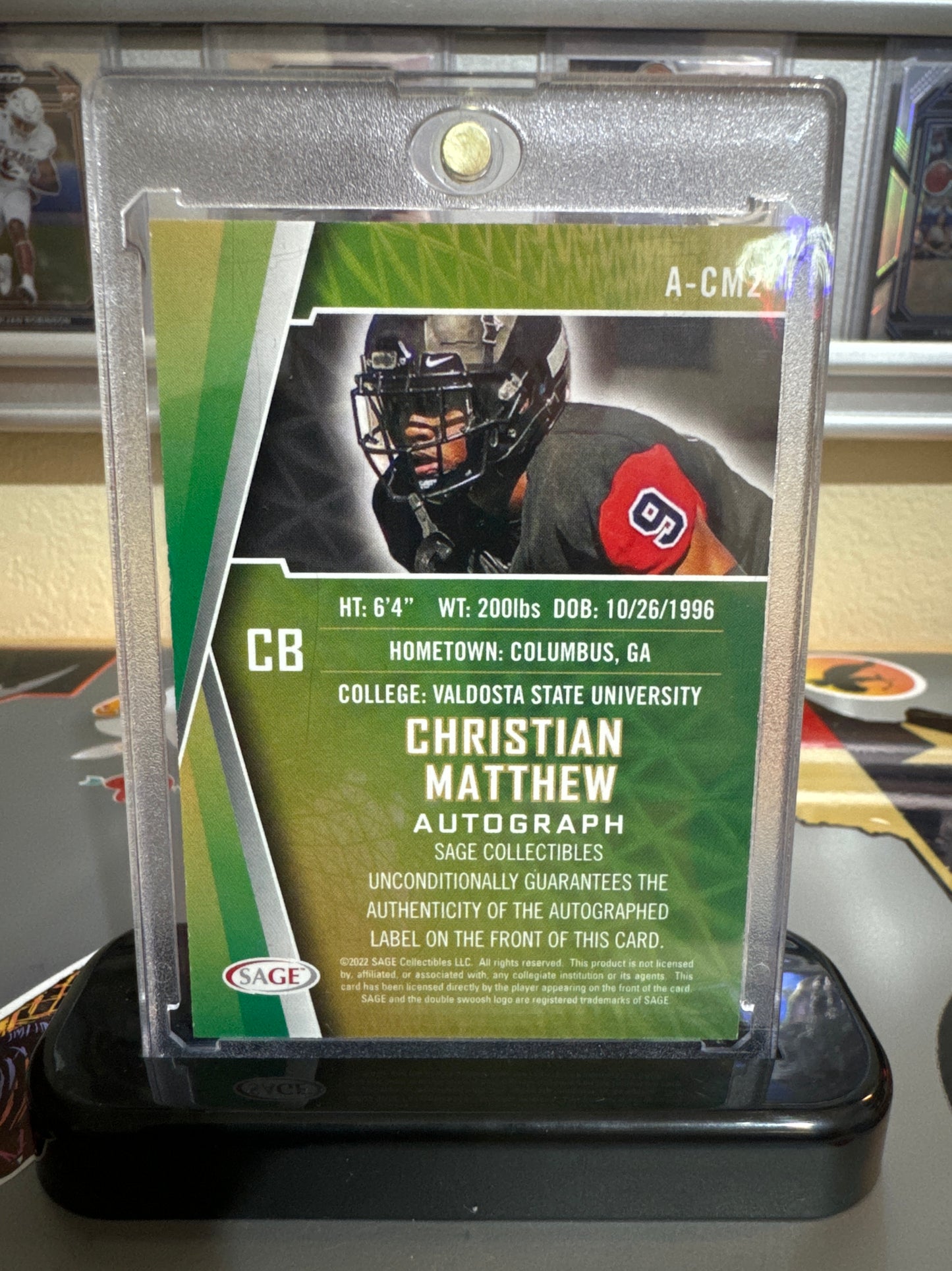 2022 Sage Autographs Black. #A-CM2 Christian Matthew